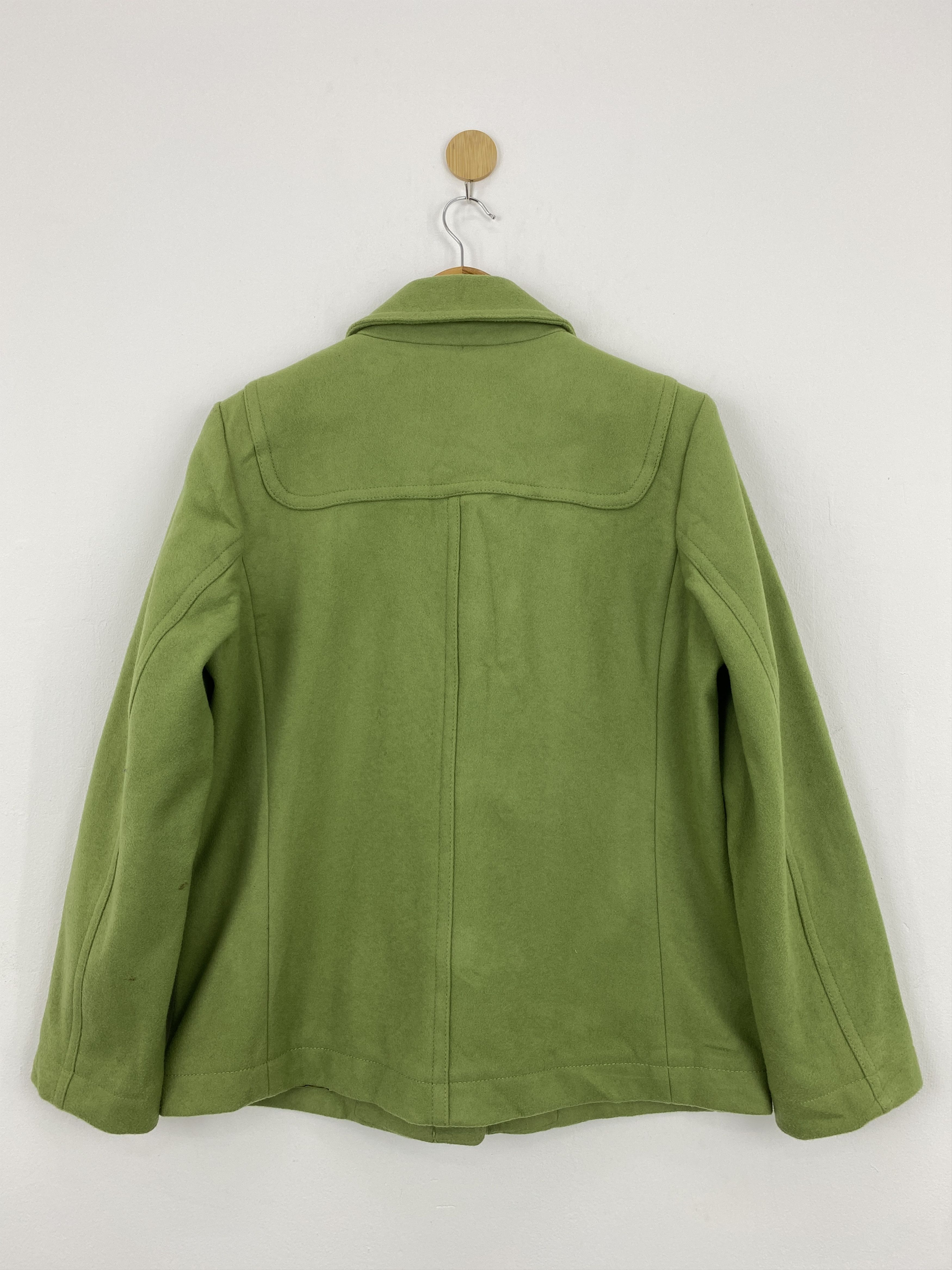 Gap Vintage Gap Pea Coat Women Lime Green Wool Jacket J1747 Size US L / EU 52-54 / 3 - 3 Thumbnail