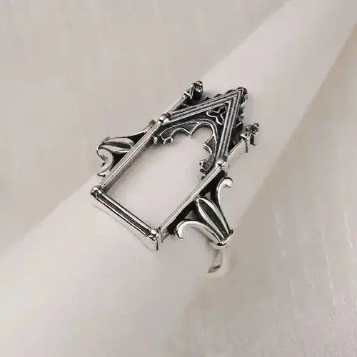 Other 925 Sterling Silver Castle Gothic Engagement Rings Size ONE SIZE - 1 Thumbnail