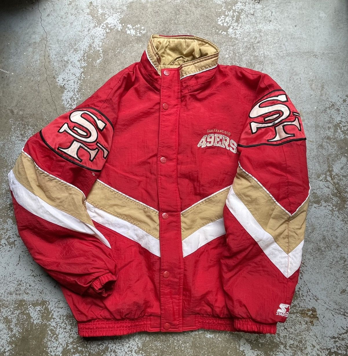 Starter Vintage San Francisco 49ers Stater Puffer Jacket Size US XL / EU 56 / 4 - 3 Thumbnail