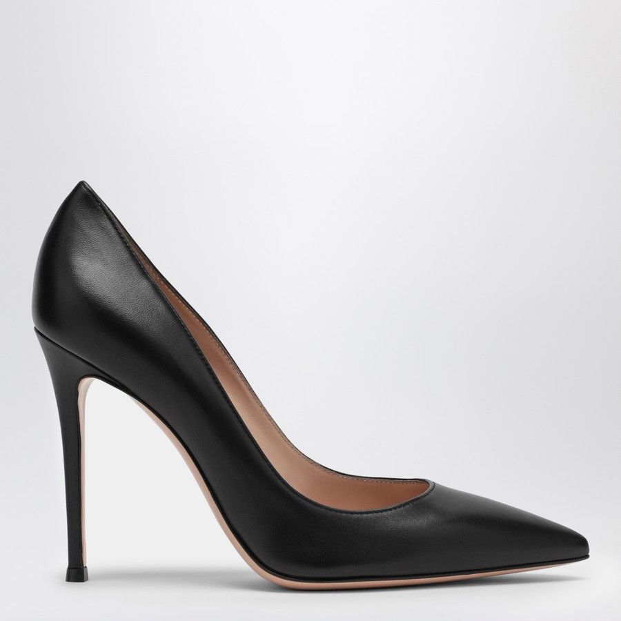 Gianvito Rossi o1d2blof0824 Leather Pumps in Black Size US 7 / IT 37 - 1 Thumbnail