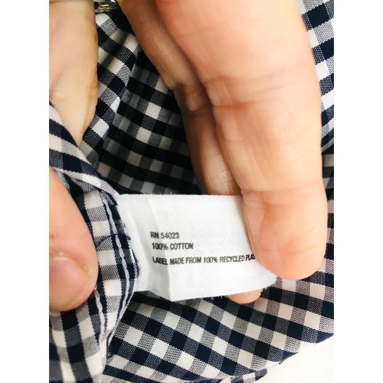 Gap Gap Shirt Men’s Size Small Navy Blue White Original Fit Button Up Check Shirt Mens Small 14-14.5 Non-Iron Regular Sleeve Long Collar-Down Vintage No Size US S / EU 44-46 / 1 - 7 Thumbnail