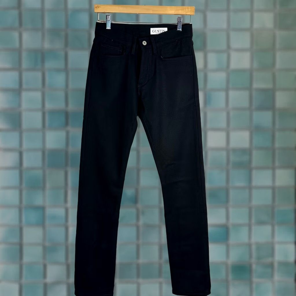 Gustin Gustin Pants Mens Size 29 Charcoal Black Wool Blend Five Pocket Button Fly Size US 29 - 1 Thumbnail