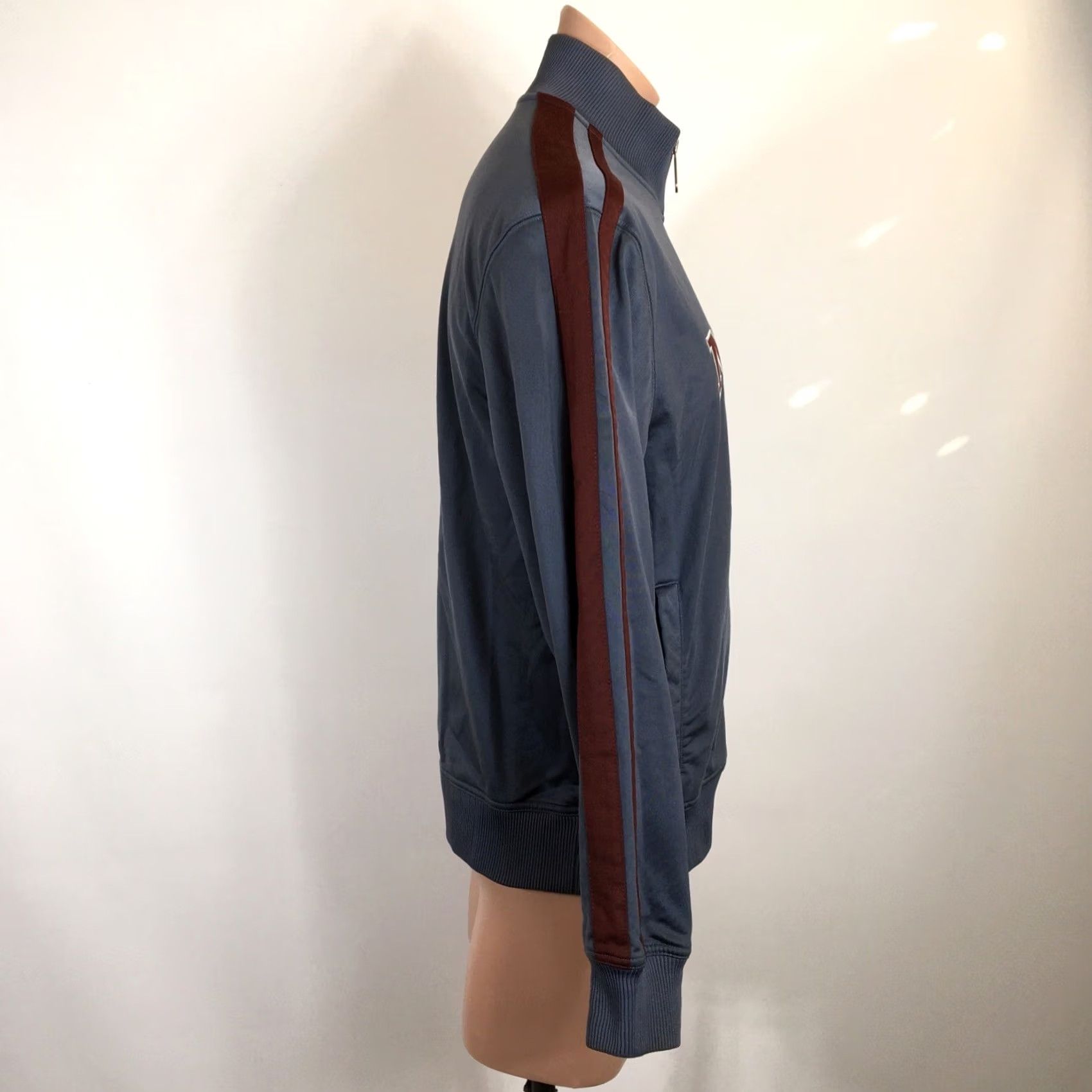 Nike VINTAGE Nike Charcoal Gray Maroon Full Zip Collared Athletic Track Jacket Sz M 90s Mens Size US M / EU 48-50 / 2 - 6 Thumbnail