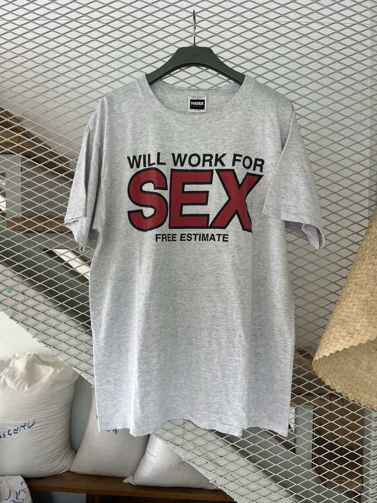 Vintage Vintage Will Work For SEX Free Estimate 90’s T-shirt Size US XL / EU 56 / 4 - 2 Thumbnail