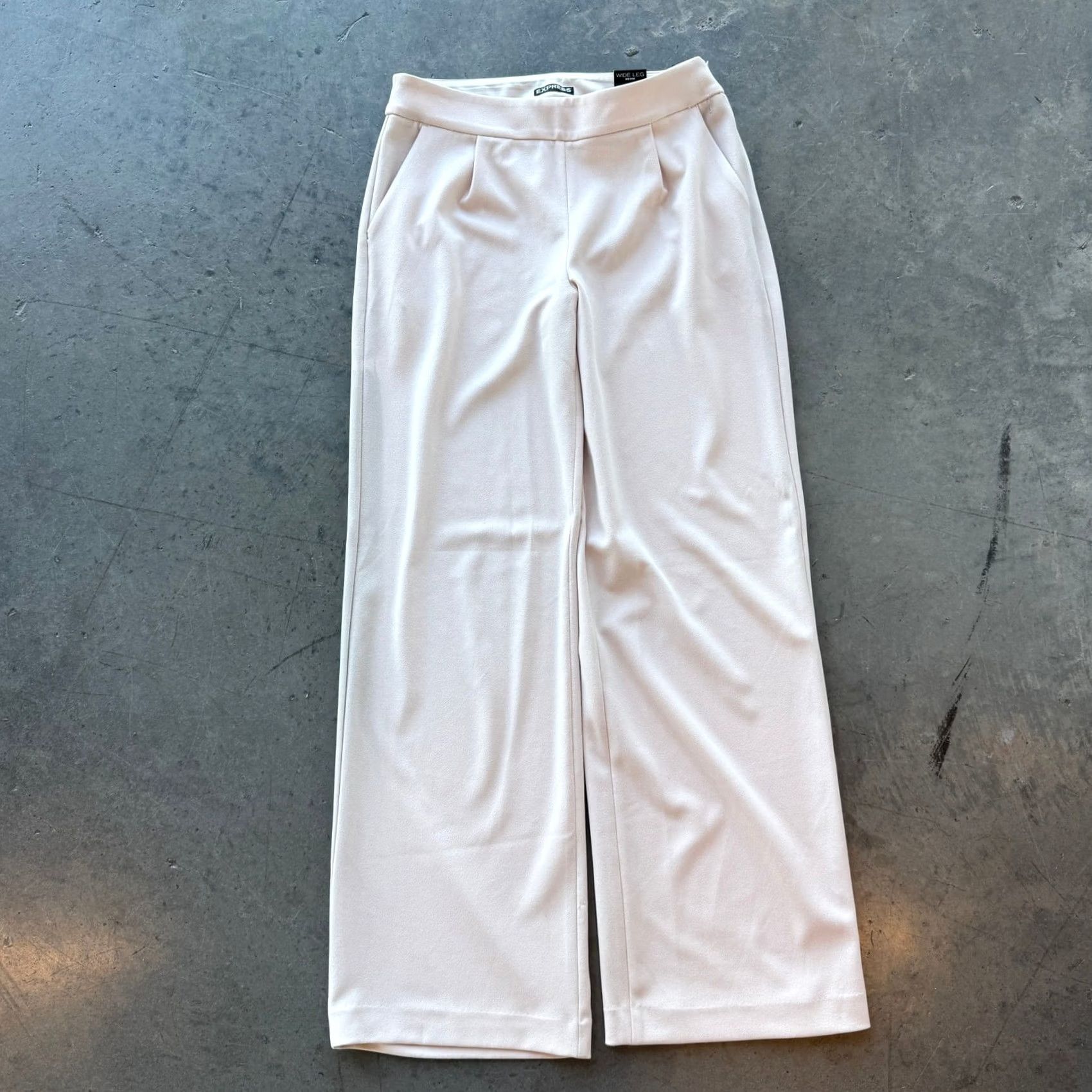 Express VINTAGE Express Wide Leg Flare Dress Slacks 6 Regular Pale Pink NWT Women Size M / US 6-8 / IT 42-44 - 2 Thumbnail