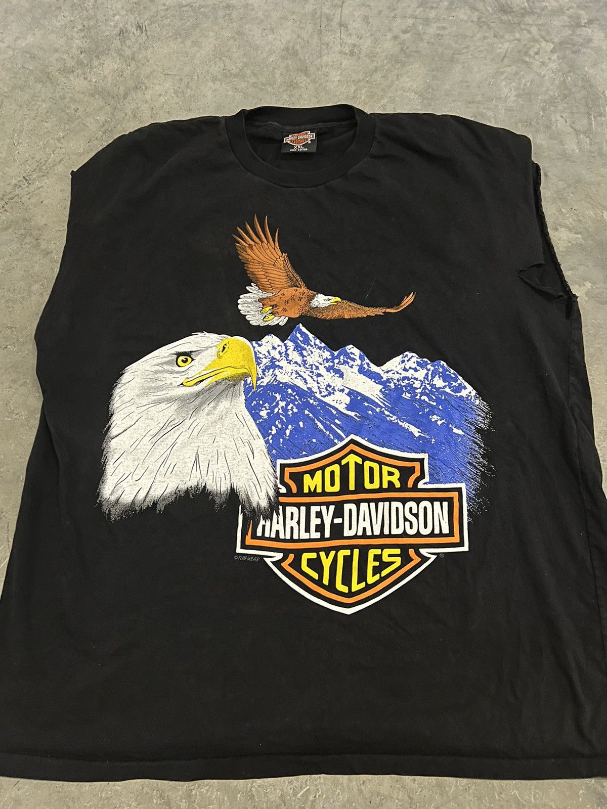 Harley Davidson × Vintage 90s vintage Harley Davidson Eagle logo tank top tee Size US XXL / EU 58 / 5 - 1 Thumbnail