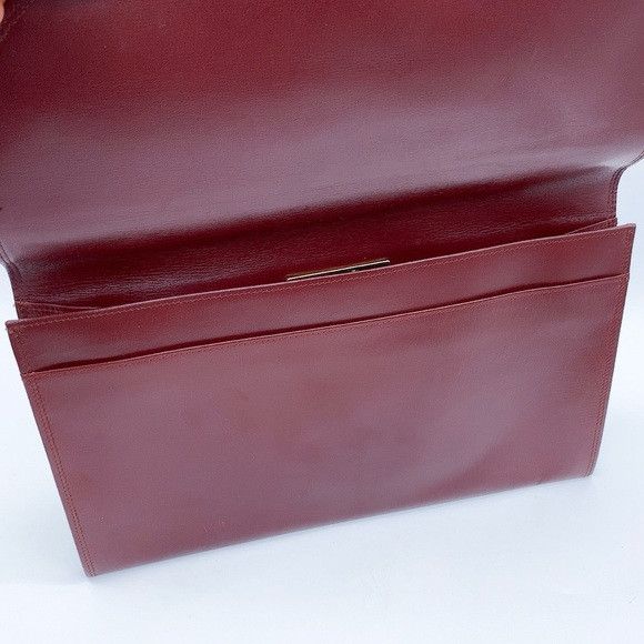 Cartier Cartier Deep Red Leather Envelope Clutch Size ONE SIZE - 10 Thumbnail