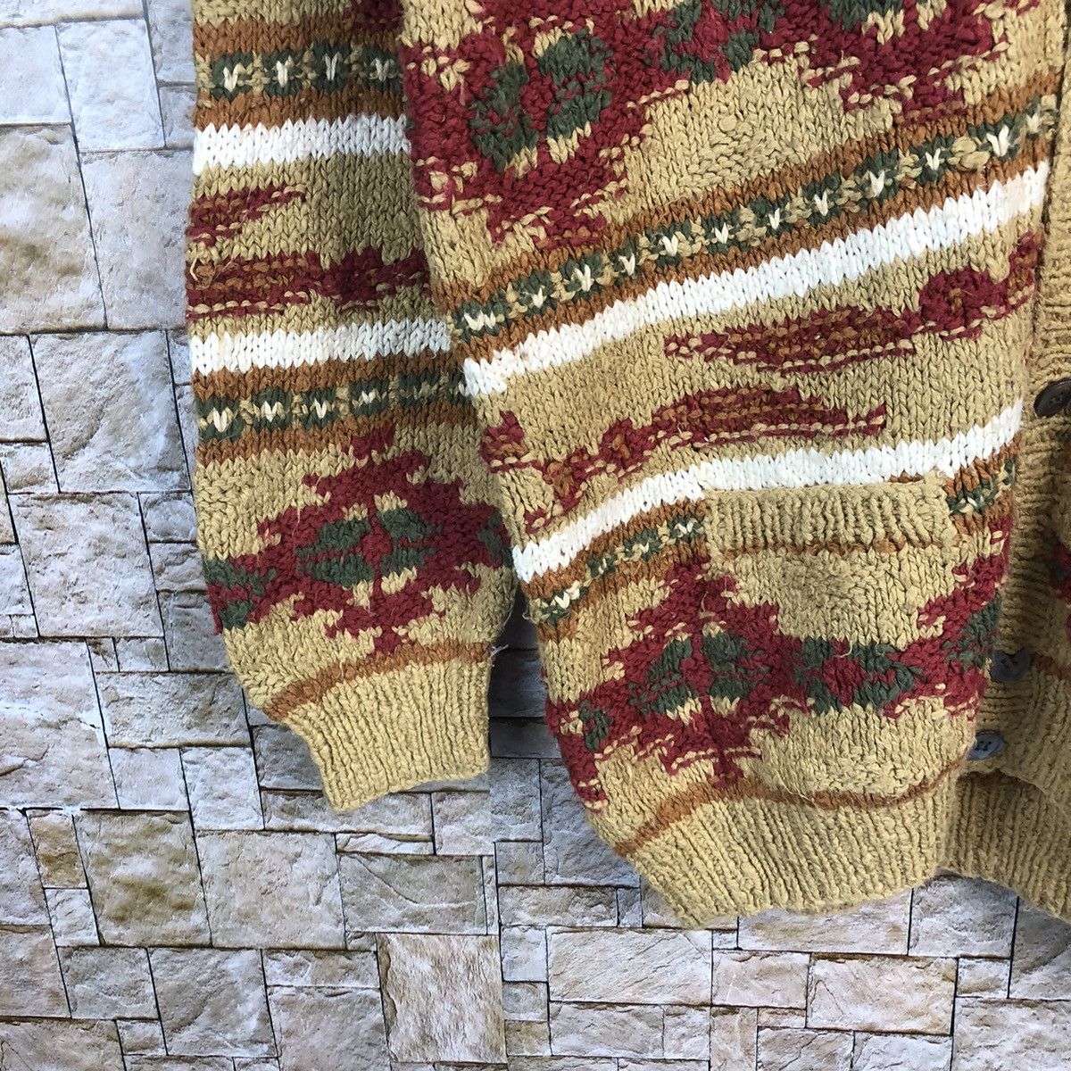 Barry Bricken D Barry Bricken Brown Red art knitwear Cardigan #A372 Size US S / EU 44-46 / 1 - 7 Thumbnail