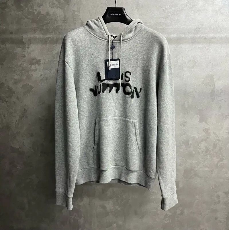 Louis Vuitton Louis Vuitton Gray Cotton Men's Hoodie 0089 Size US L / EU 52-54 / 3 - 1 Thumbnail