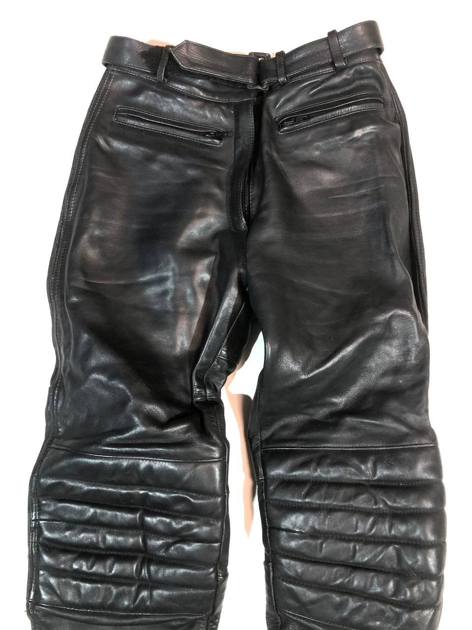 Vintage Vintage Racing Moto Biker Leather Pants Vintage Size US 26 / EU 42 - 3 Thumbnail