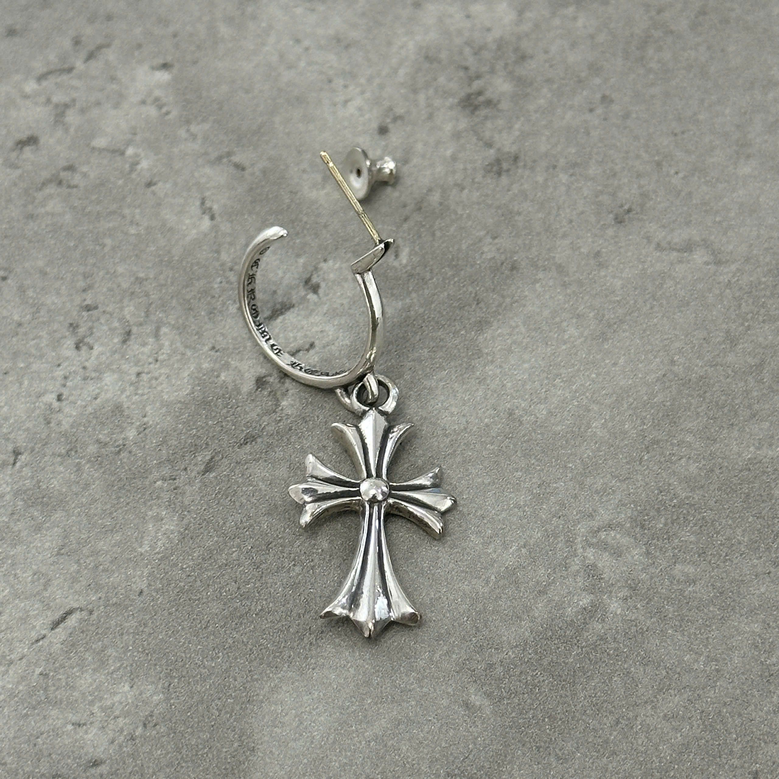 Chrome Hearts Chrome Hearts Cross Hoop Earring silver Size ONE SIZE - 3 Thumbnail