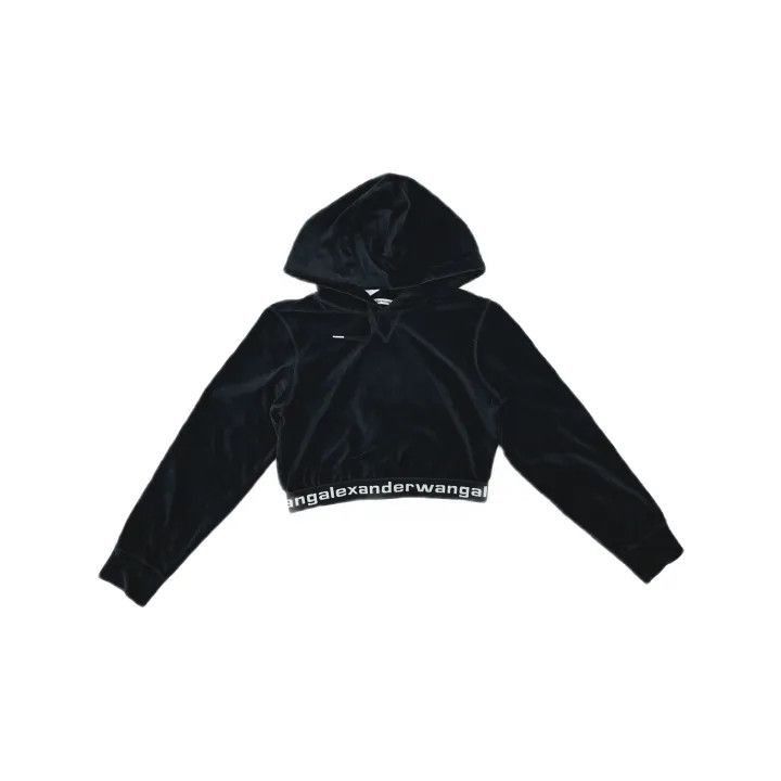 Alexander Wang Alexander Wang Black Logo Cropped Hoodie - Size M / US 6-8 / IT 42-44 - 2 Thumbnail