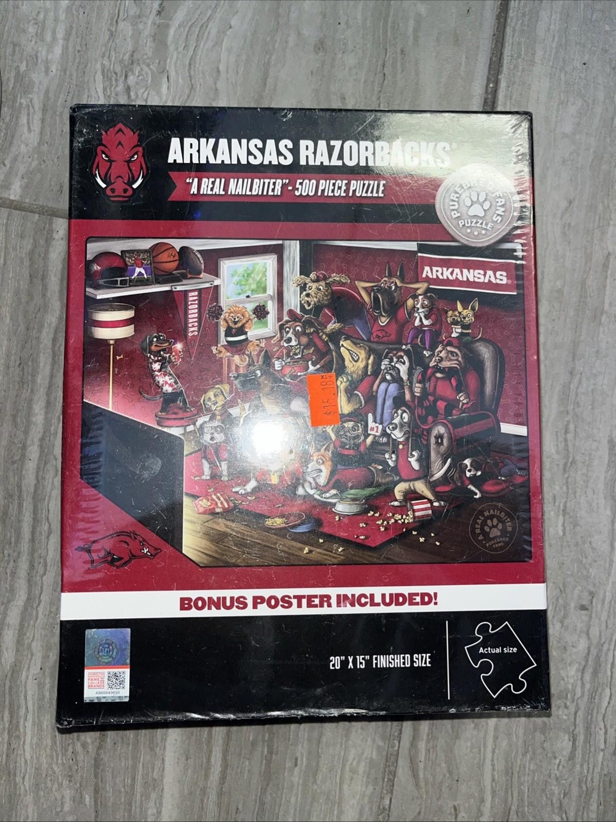 Other Arkansas Razorbacks 500 Piece Puzzle A Real Nail Biter Fan Size ONE SIZE - 1 Thumbnail