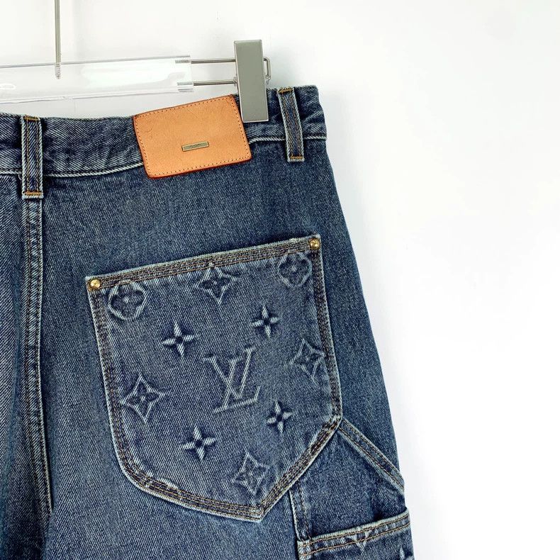 Louis Vuitton Louis Vuitton 23 blue logo embossed cotton casual denim pa Size US 32 / EU 48 - 6 Thumbnail
