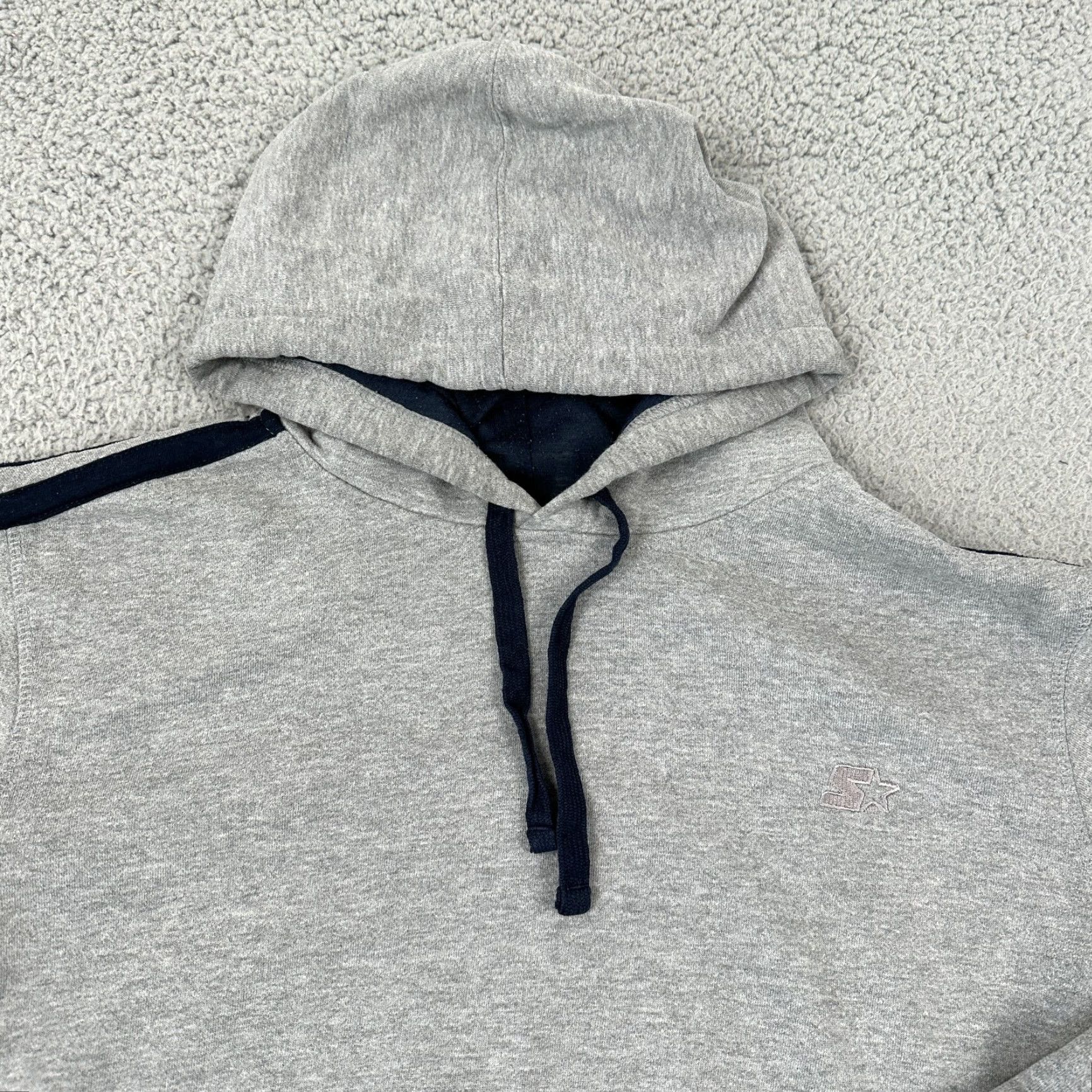 Starter VINTAGE Starter Hoodie Adult L Gray Pullover Sweatshirt 90s Mens Size US L / EU 52-54 / 3 - 2 Thumbnail