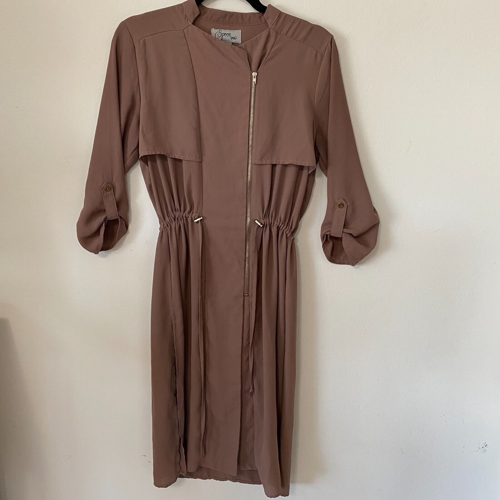 Other Spoon Utility Cinch Waist Tab Sleeve Shirtdress Front Zip S Size S / US 4 / IT 40 - 5 Thumbnail