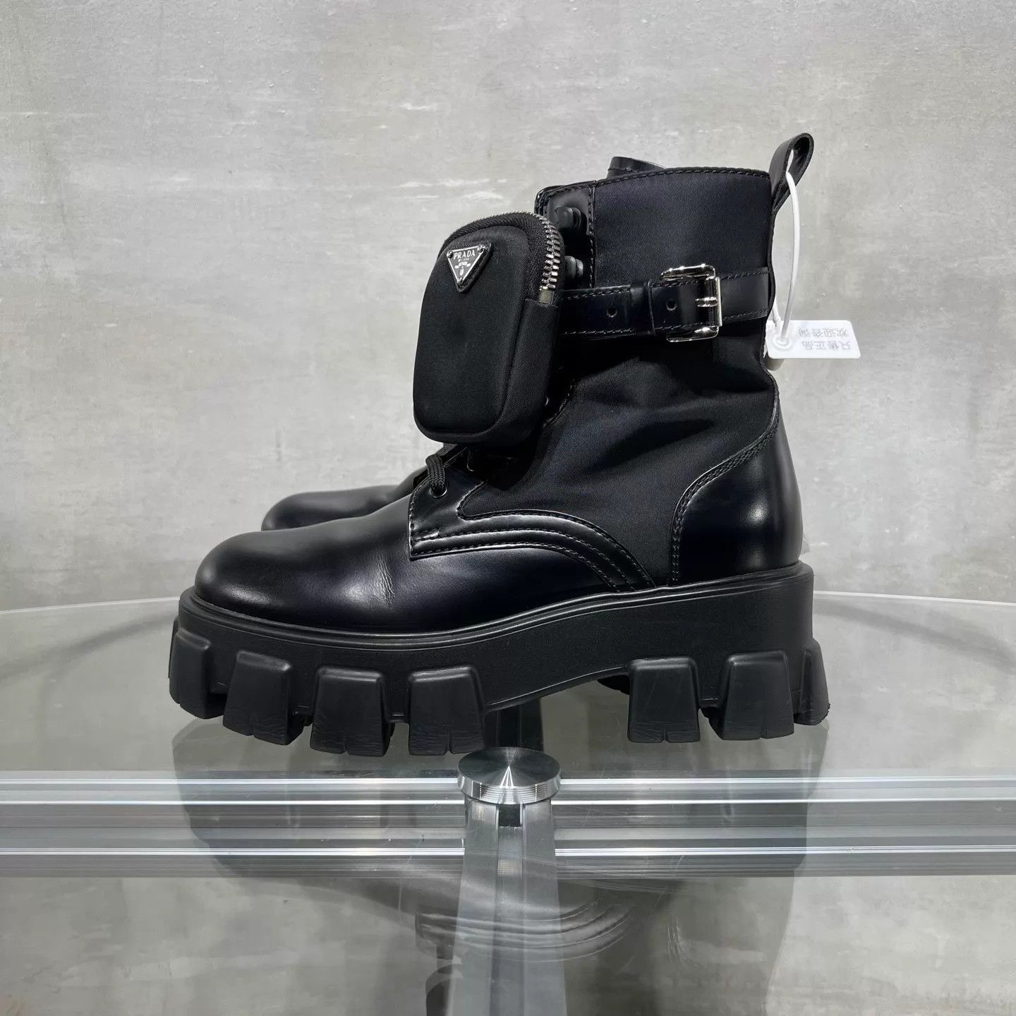 Prada Prada Monolith triangle logo high-top platform boots 38 Size US 7.5 / IT 37.5 - 3 Thumbnail