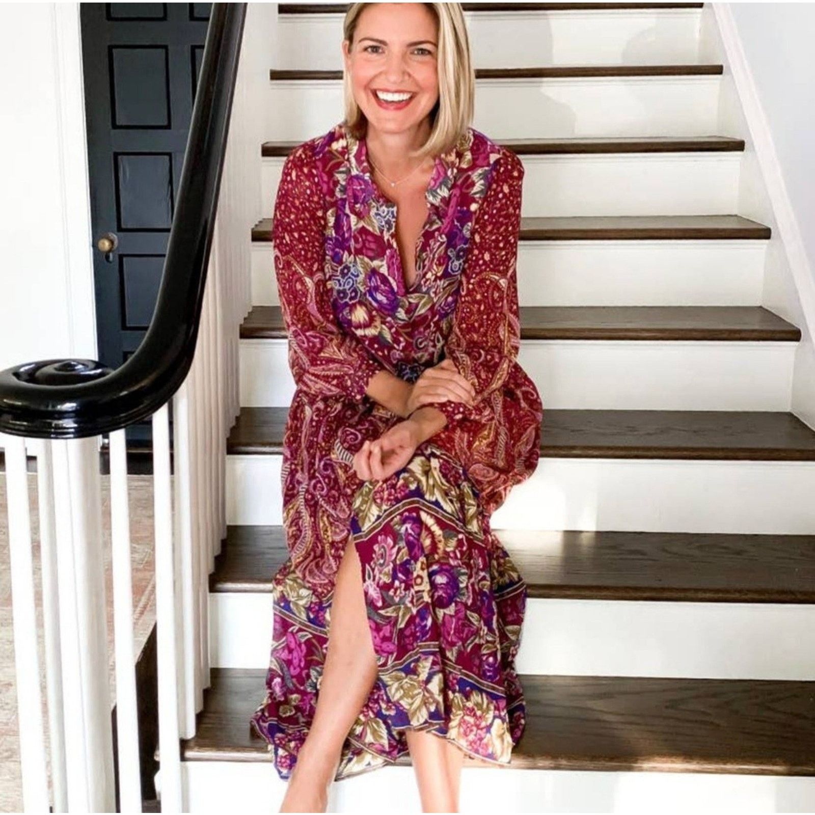 Anthropologie Anthropologie Nicole Floral Asymmetric Floral Shirtdress Mp Size M / US 6-8 / IT 42-44 - 1 Thumbnail