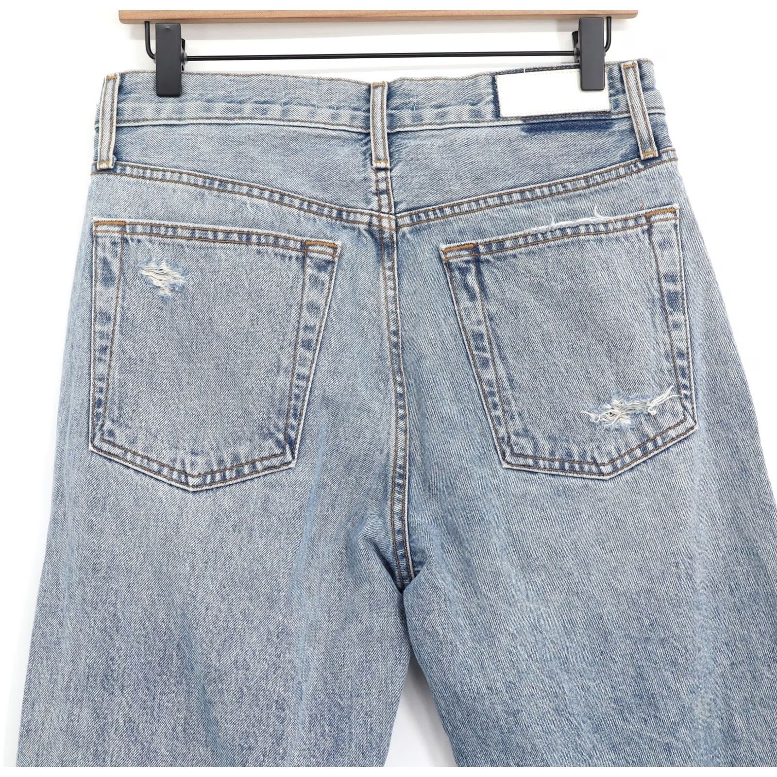 RE/DONE Re/Done Women's Jeans High Rise Button Fly Distressed Blue Sz 25X27 Size 42" / US 20 - 5 Thumbnail