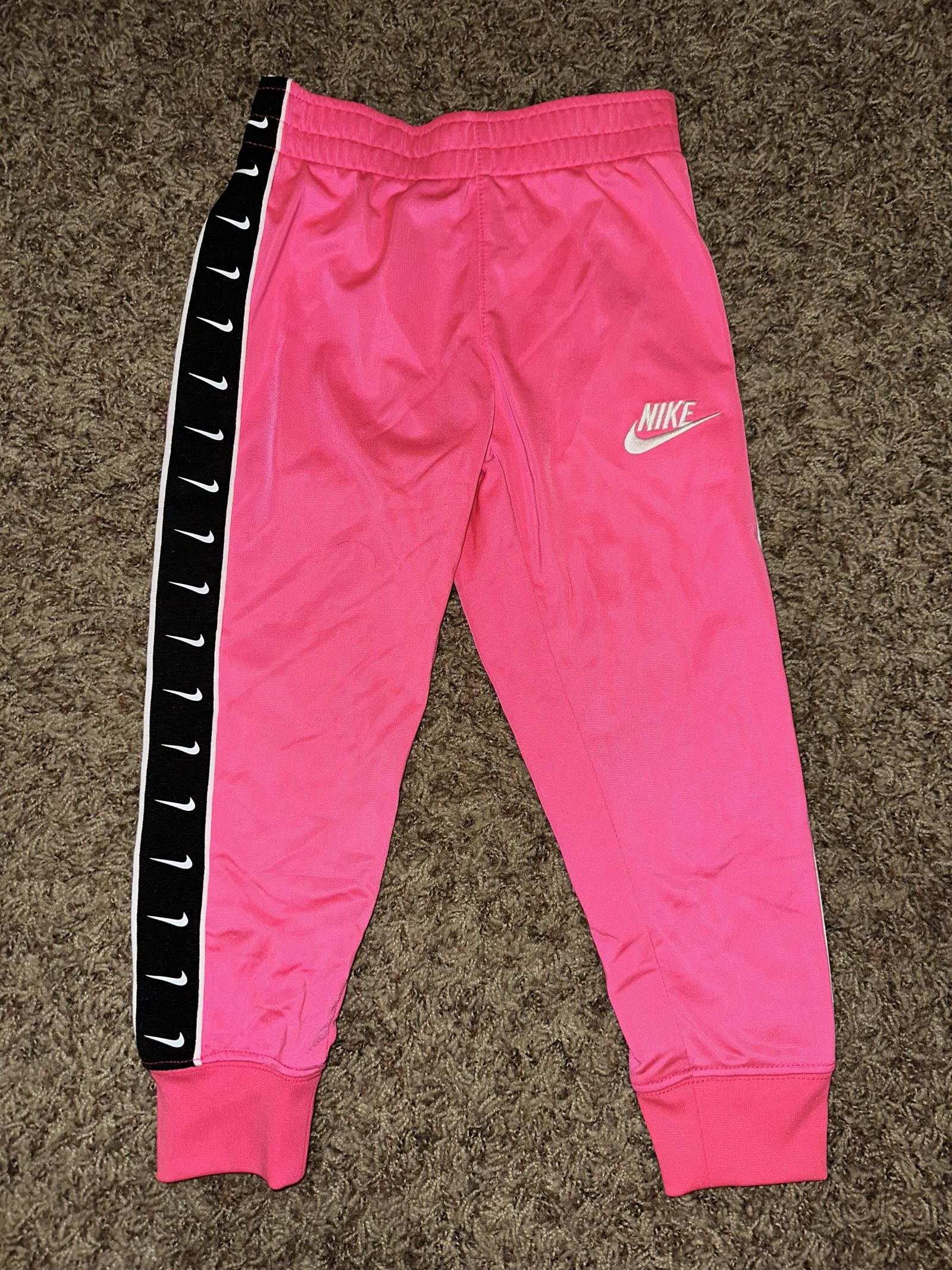 Nike Nike Little Kids Girl s Logo Taping Hyper Pink Sweatpants Grailed
