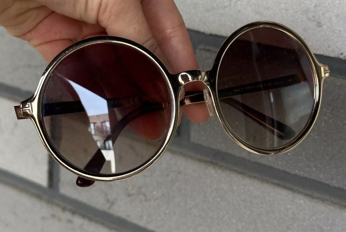 Tom Ford Tom Ford Ava-02 Gold Frame Women’s Round Sunglasses Size ONE SIZE - 18 Thumbnail
