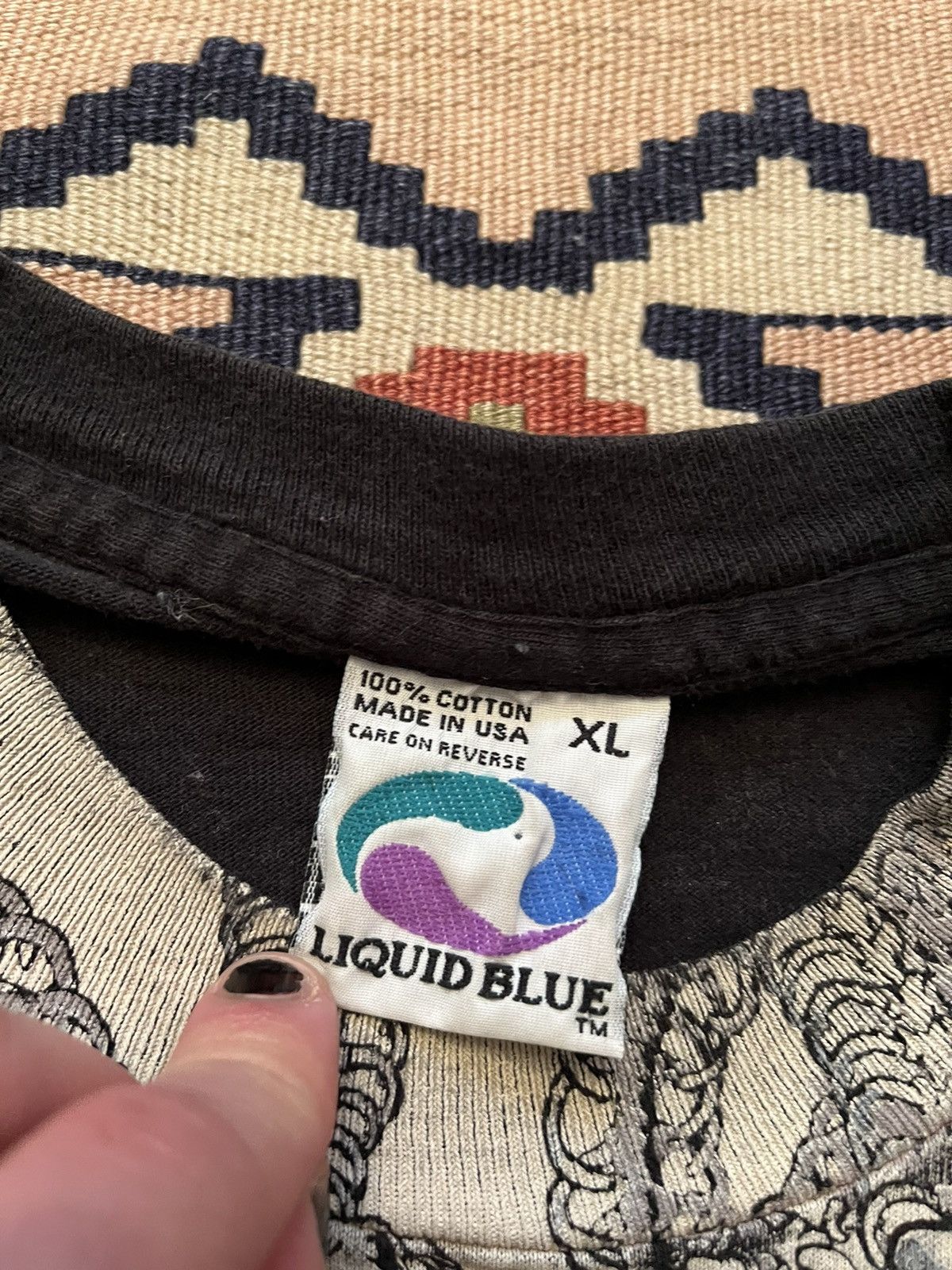 Liquid Blue Vintage 90s Liquid Blue Skull T Shirt size XL RARE Size US XL / EU 56 / 4 - 4 Thumbnail