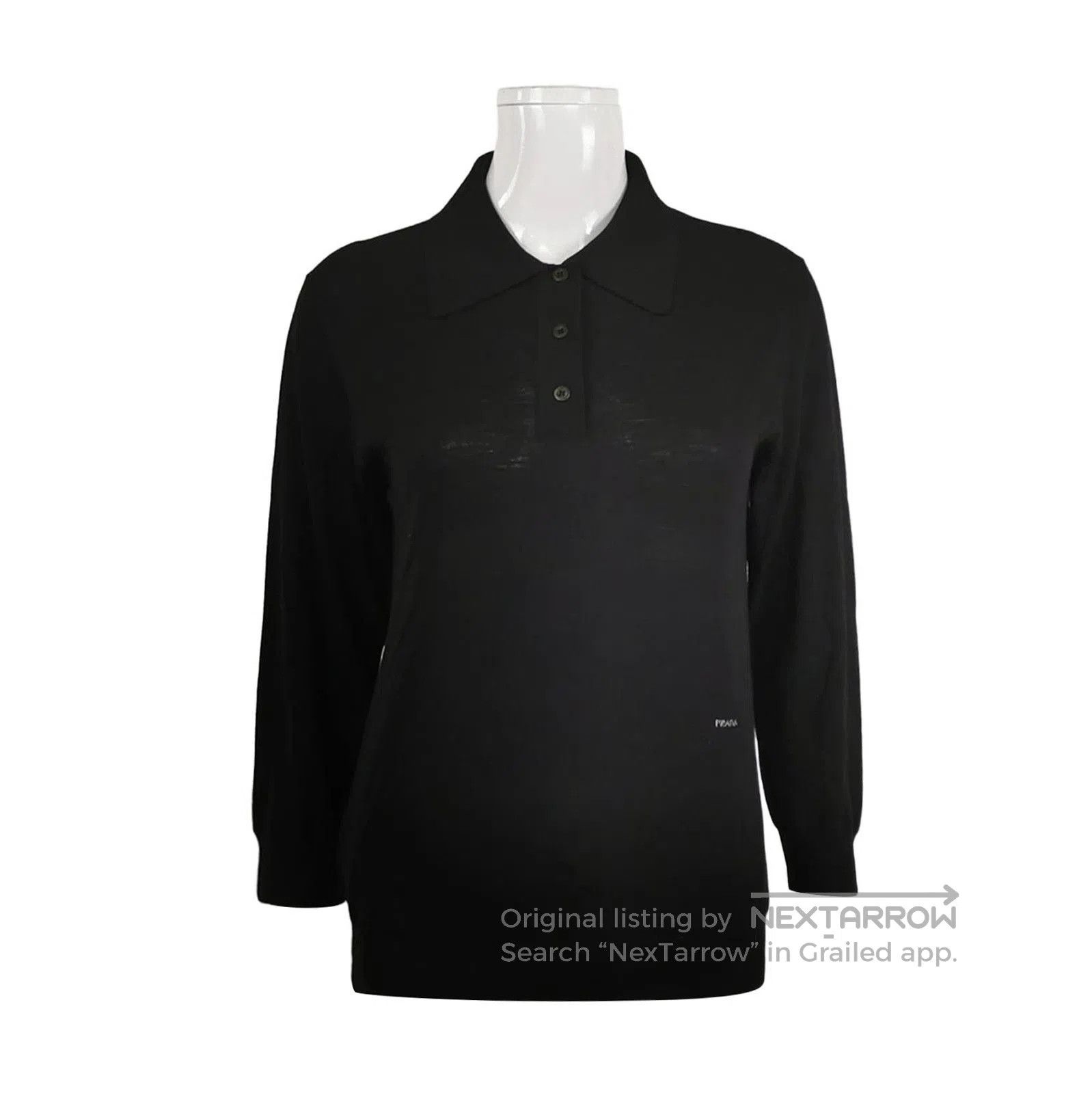 Prada Prada Black Wool Polo Neck Sweater . Size L / US 10 / IT 46 - 1 Thumbnail