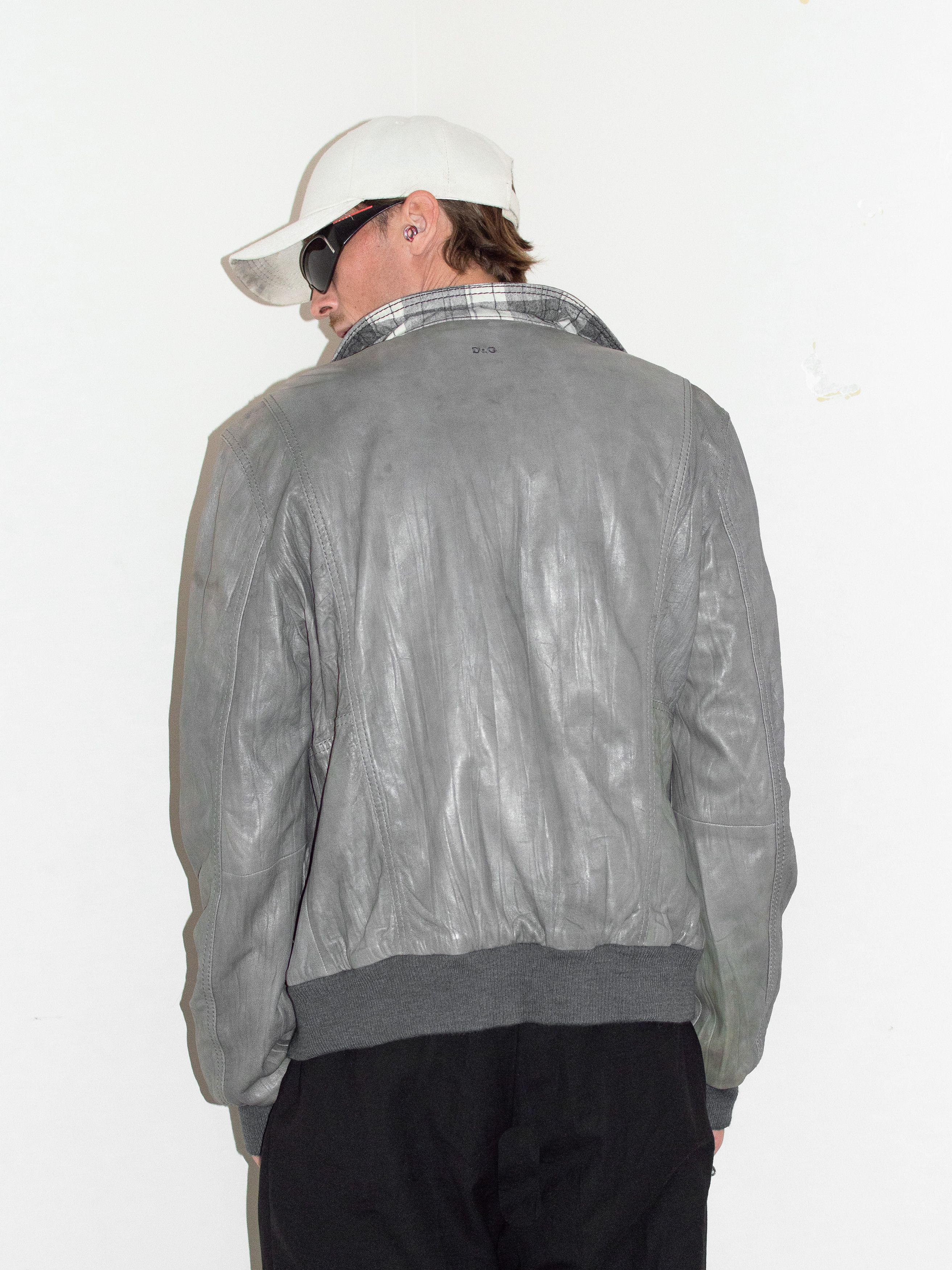Dolce & Gabbana × Vintage Y2K D&G Boxcut Reversible Wool Leather bomber Jacket Size US L / EU 52-54 / 3 - 3 Thumbnail