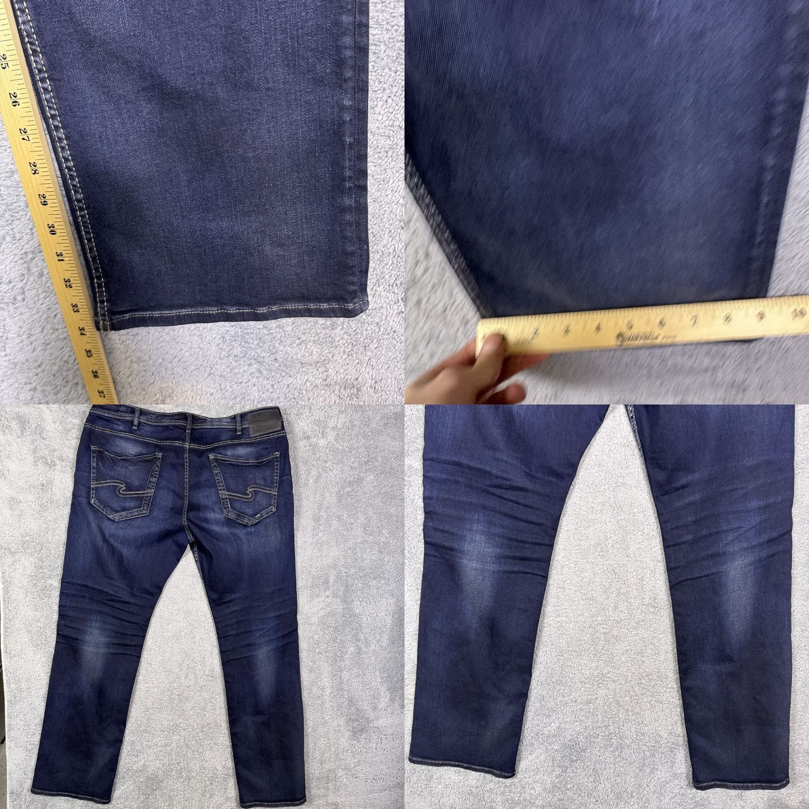 Silver Jeans Co. Silver Jeans Mens Grayson Bootcut Jeans 38x34 Dark Wash Thick Stitch EMC Denim Blue USA Rock Size US 38 / EU 54 - 9 Thumbnail
