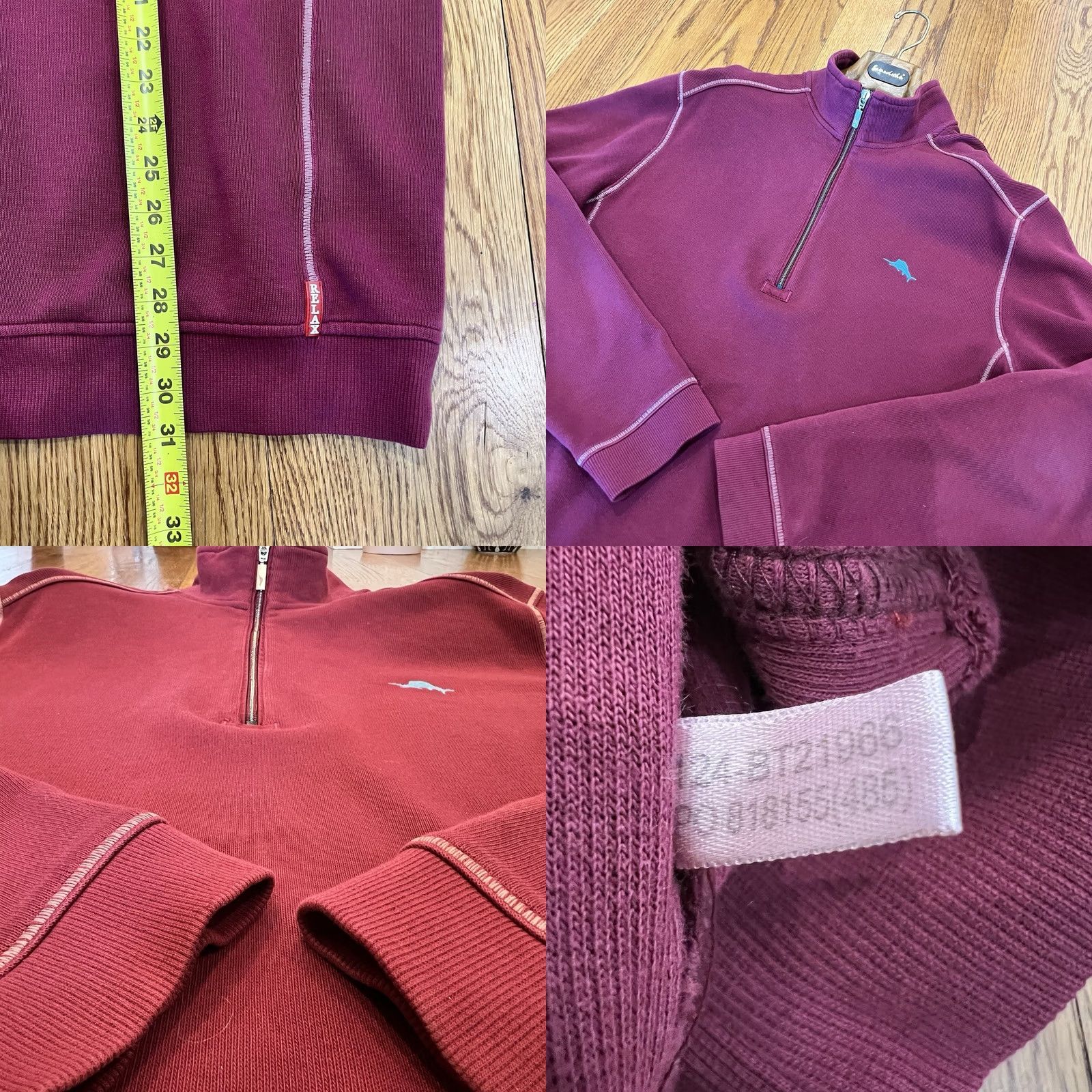 Tommy Bahama Tommy Bahama Sweater Mens LT Quarter Zip Pullover Cotton 1/4 Zip Logo Mock Neck Red Big & Tall SSW Size US L / EU 52-54 / 3 - 9 Thumbnail