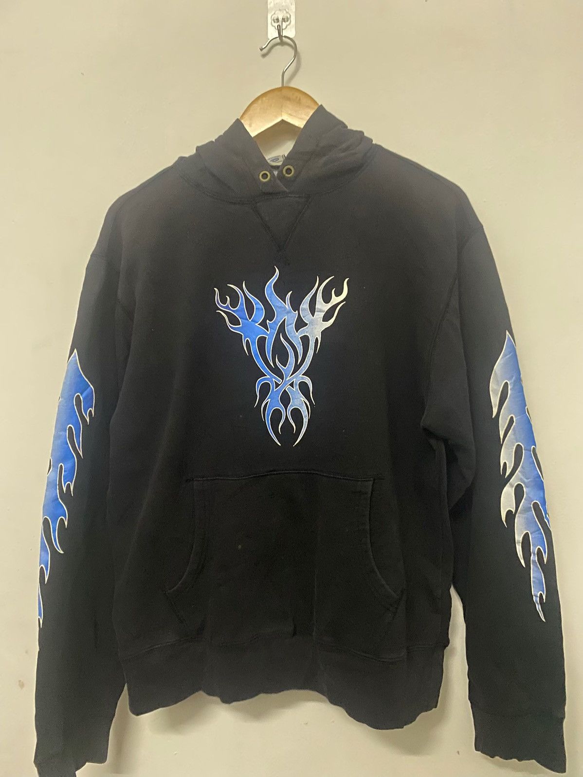Old Navy Old Navy Tribal Flame Hoodie Black Blue Y2K Streetwear Size US L / EU 52-54 / 3 - 2 Thumbnail