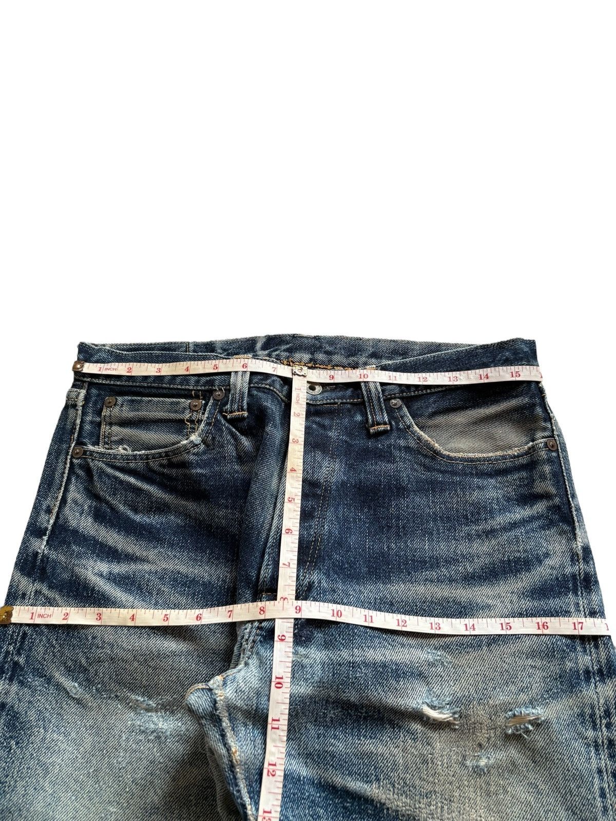 Japanese Brand × The Flat Head Vintage Flat Head Selvedge Mud Wash Distress Rip Baggy Jean Size US 32 / EU 48 - 12 Thumbnail