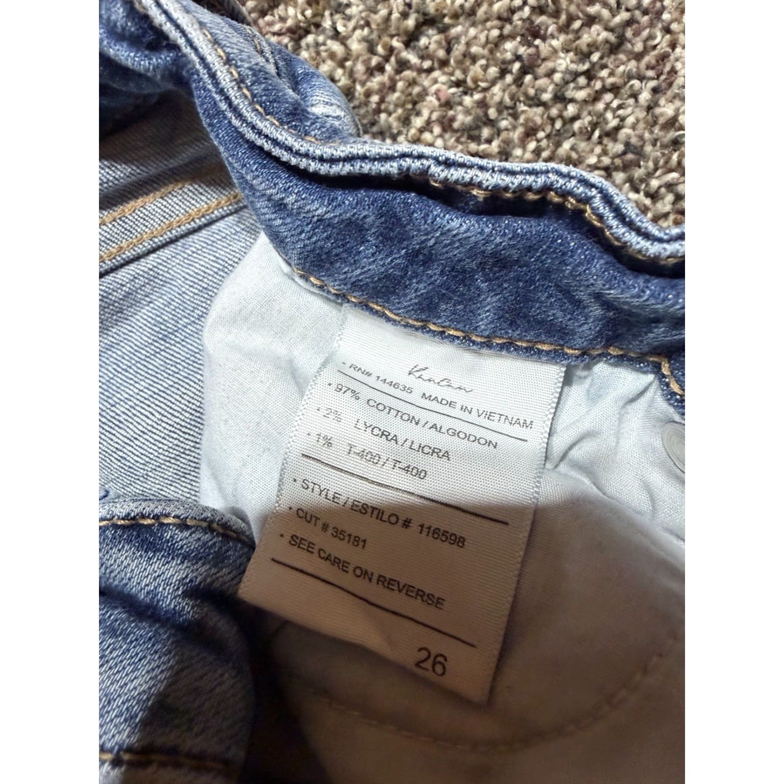 Vintage Kancan Skinny Jeans Size 26 Blue Denim Button Fly Stretch Regular Women’s Pants 5-Pocket Size 26" / US 2 / IT 38 - 4 Thumbnail