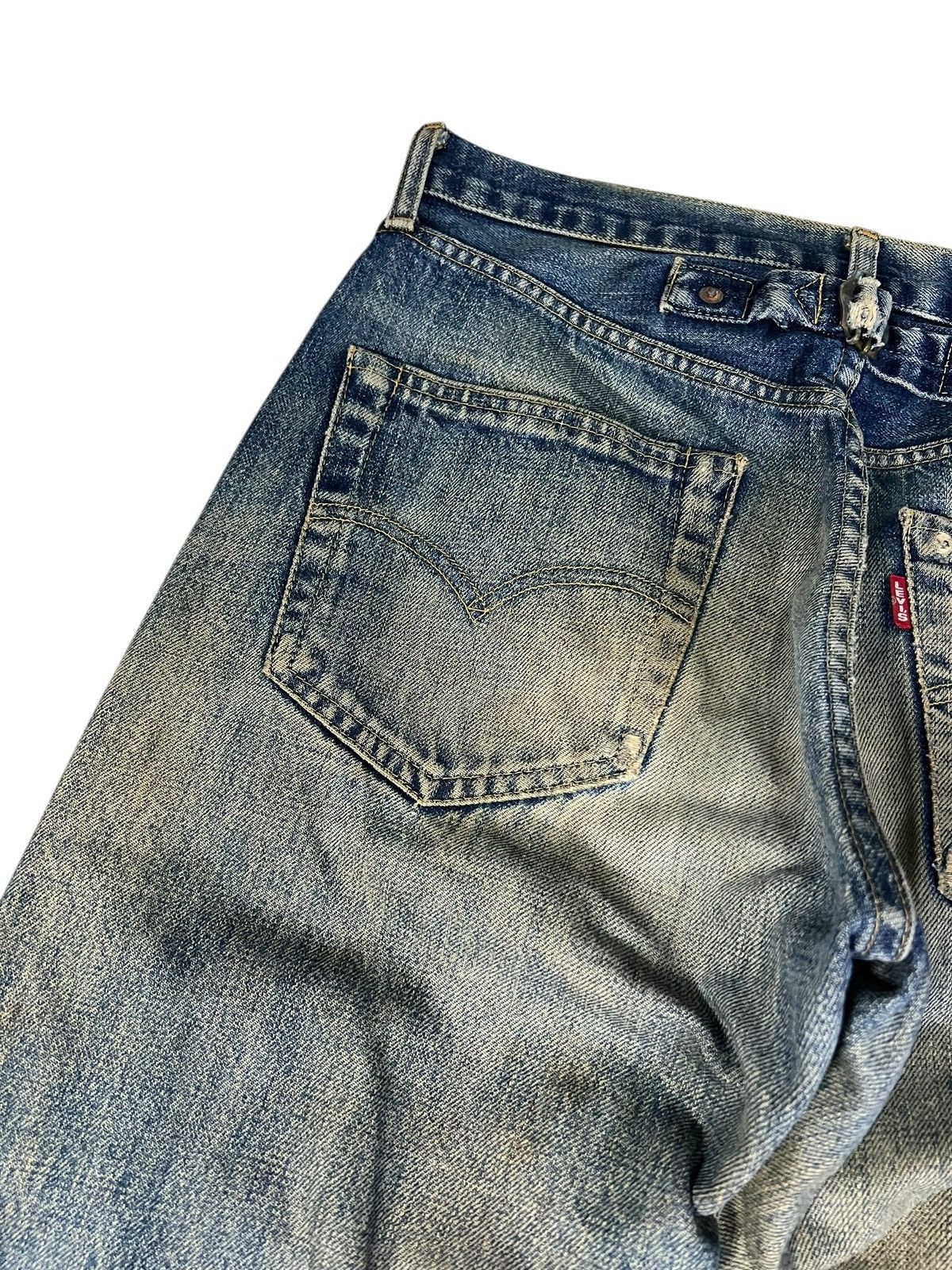 Levi's Vintage Levis 702 Big E Repaired Selvedge Backle Back Jean Size US 29 - 12 Thumbnail