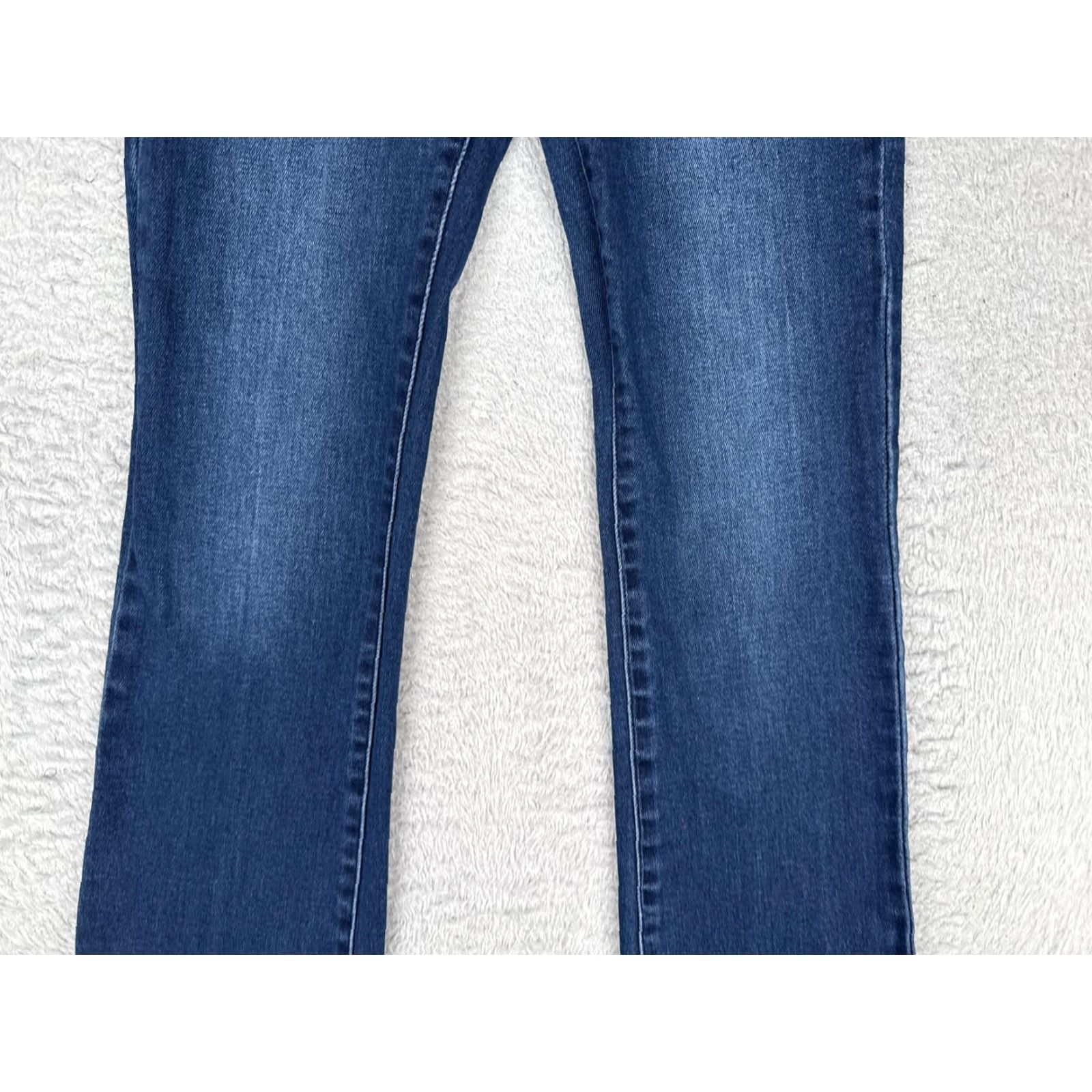 Vintage KanCan Jeans Womens Bootcut 7 Blue Wash High Rise Distressed Stretch 24x31 Pants Womens Menus? Size 28" / US 6 / IT 42 - 3 Thumbnail