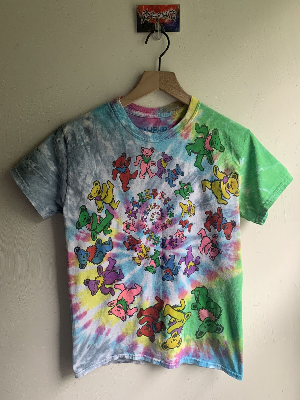 Grateful Dead Liquid Blue Grateful Dead Spiral Dancing Bear Tee Tie Dye Size US S / EU 44-46 / 1 - 1 Thumbnail