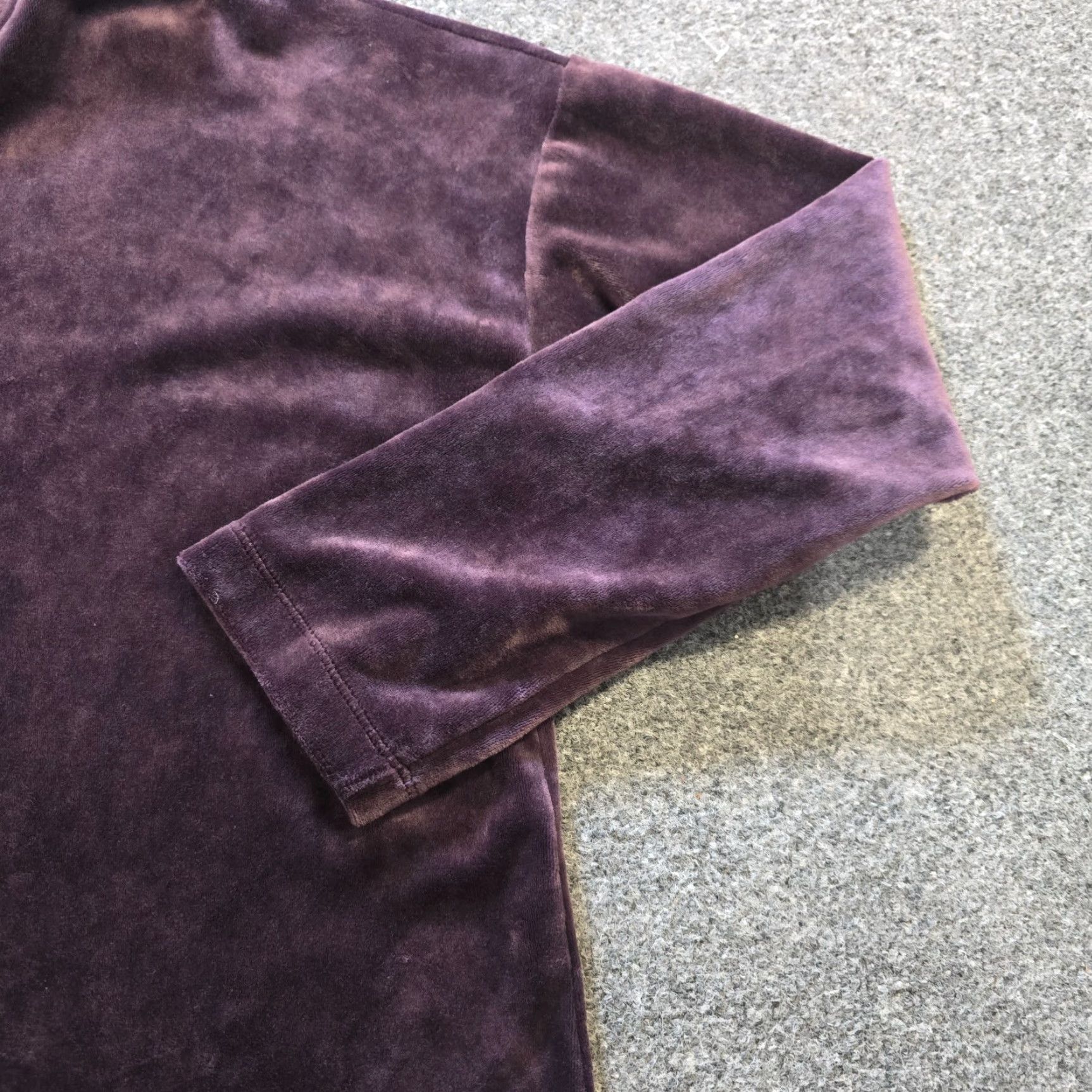 J. Jill J. Jill Top Womens L Purple Velour Long Sleeve Stretch Casual Career Shirt Size L / US 10 / IT 46 - 3 Thumbnail