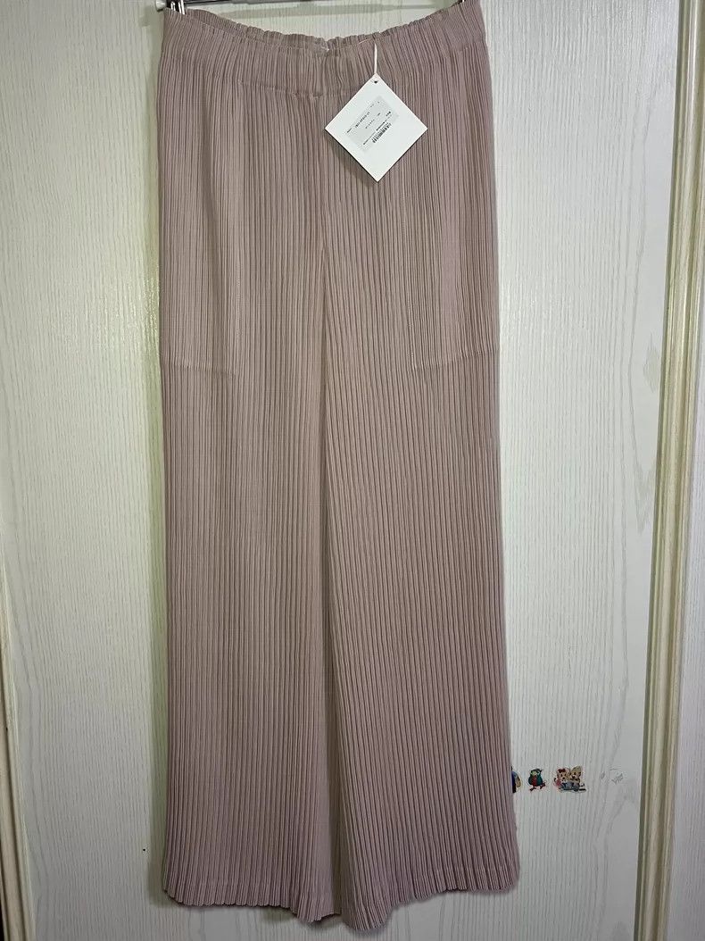 Issey Miyake Issey Miyake size:1 Pink mainline pleated straight-leg cas Size 23" - 3 Thumbnail
