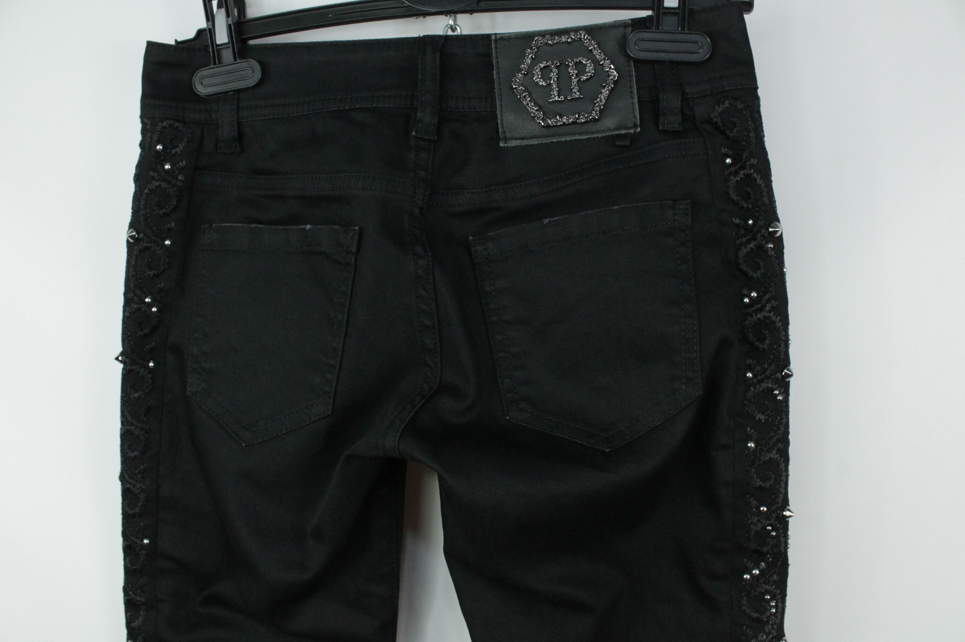 Designer × Philipp Plein Philipp Plein Strawberry Cheesecake Black Denim Women Jeans Size 26" / US 2 / IT 38 - 6 Thumbnail