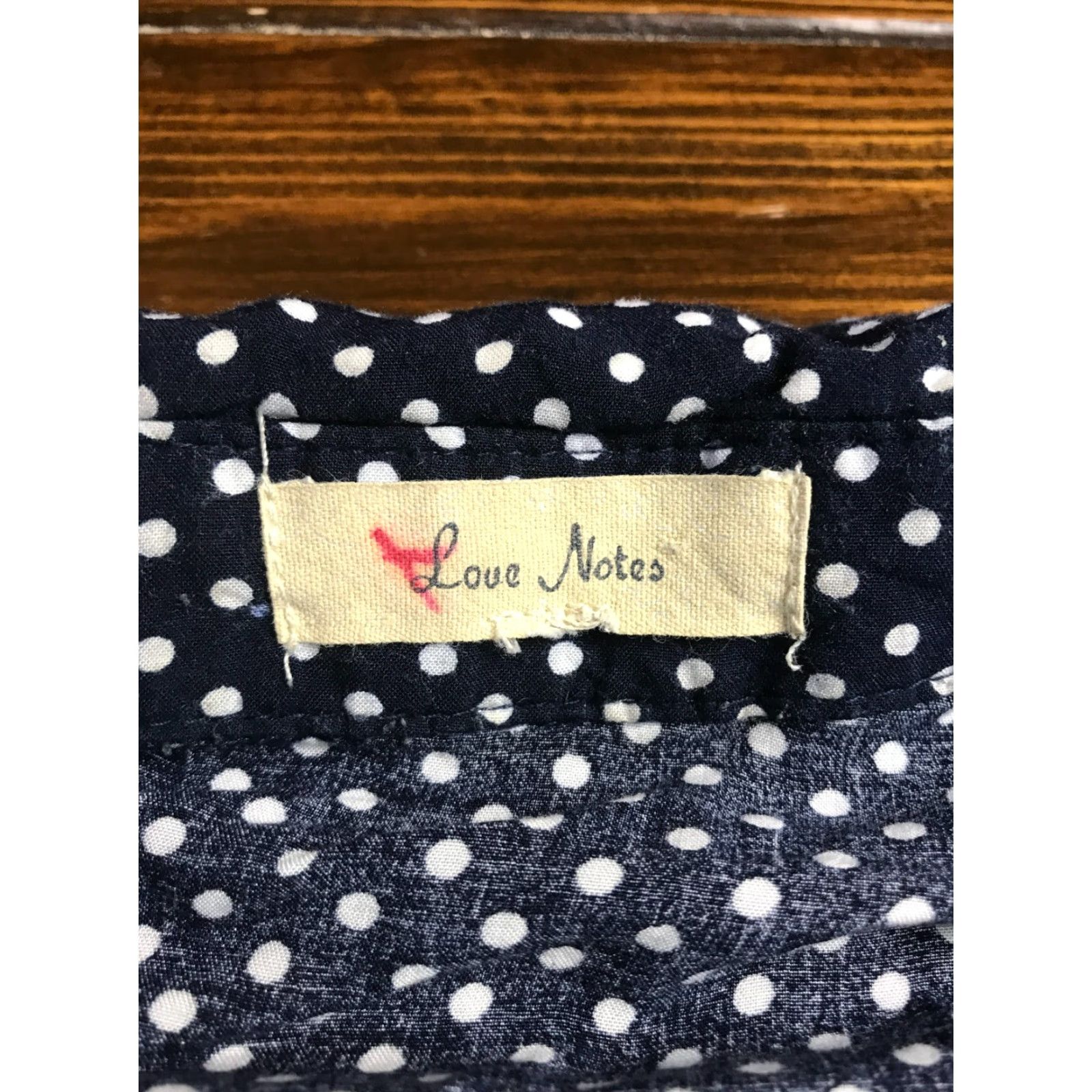 Vintage Love Notes Shirt Women's Small Navy Blue White Polka Dots Waist Tie Shirt Womens Small Navy Blue Polka Dots Waist Tie 90s? Size S / US 4 / IT 40 - 5 Thumbnail