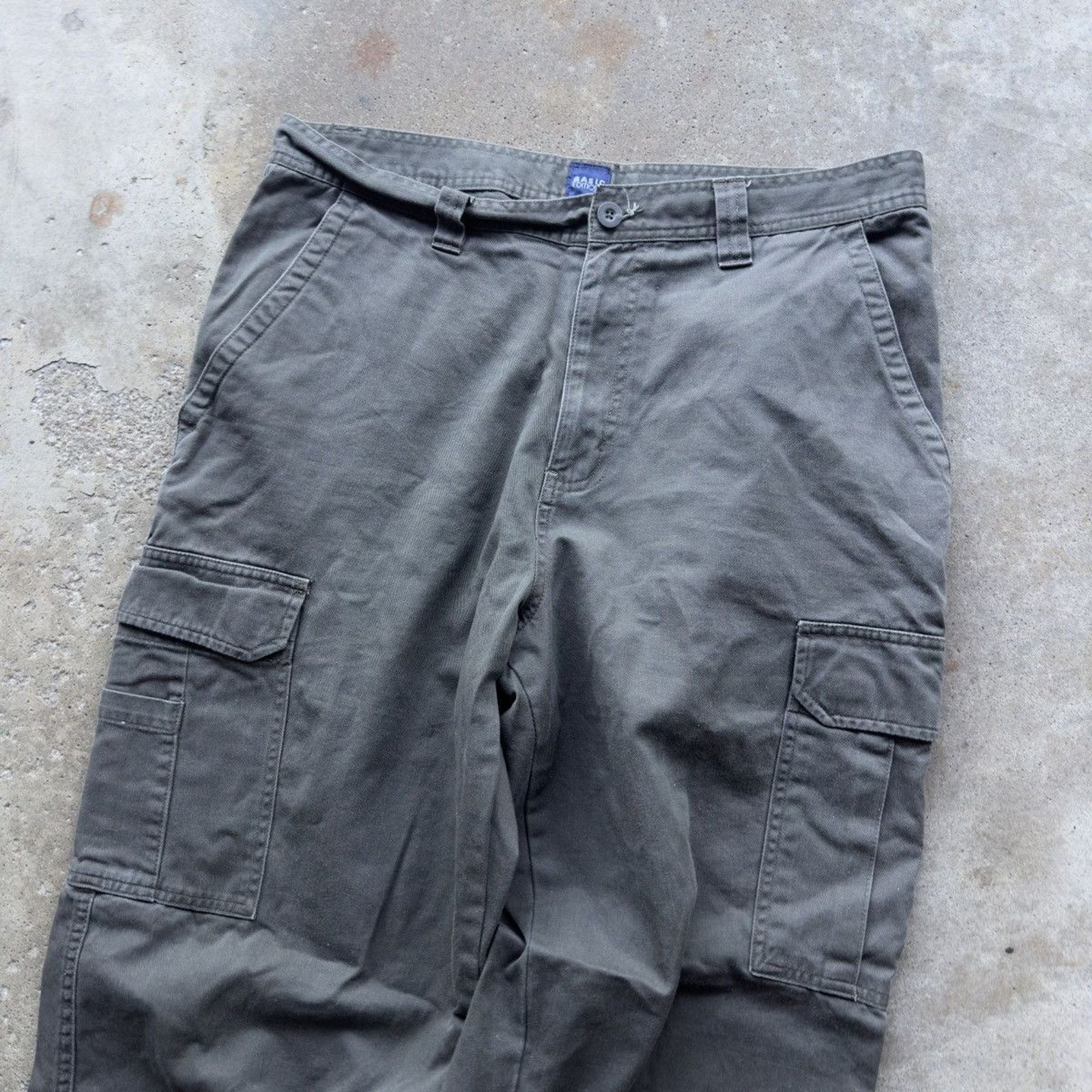 Vintage Vintage Baggy Green Cargo Pants ERD Grunge Skater Size US 35 - 5 Thumbnail