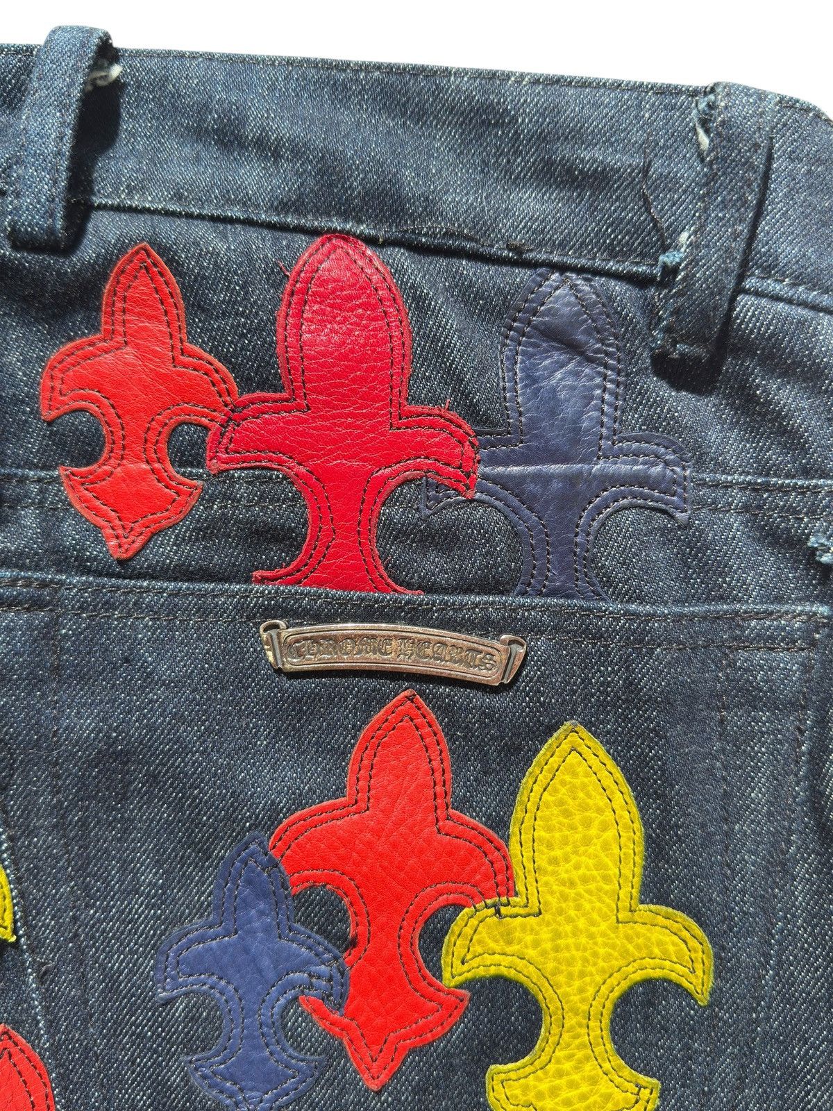 Chrome Hearts Chrome Hearts 1/1 200 Patch Flooded Fleur Patch RS Cut Denim Size US 33 - 9 Thumbnail