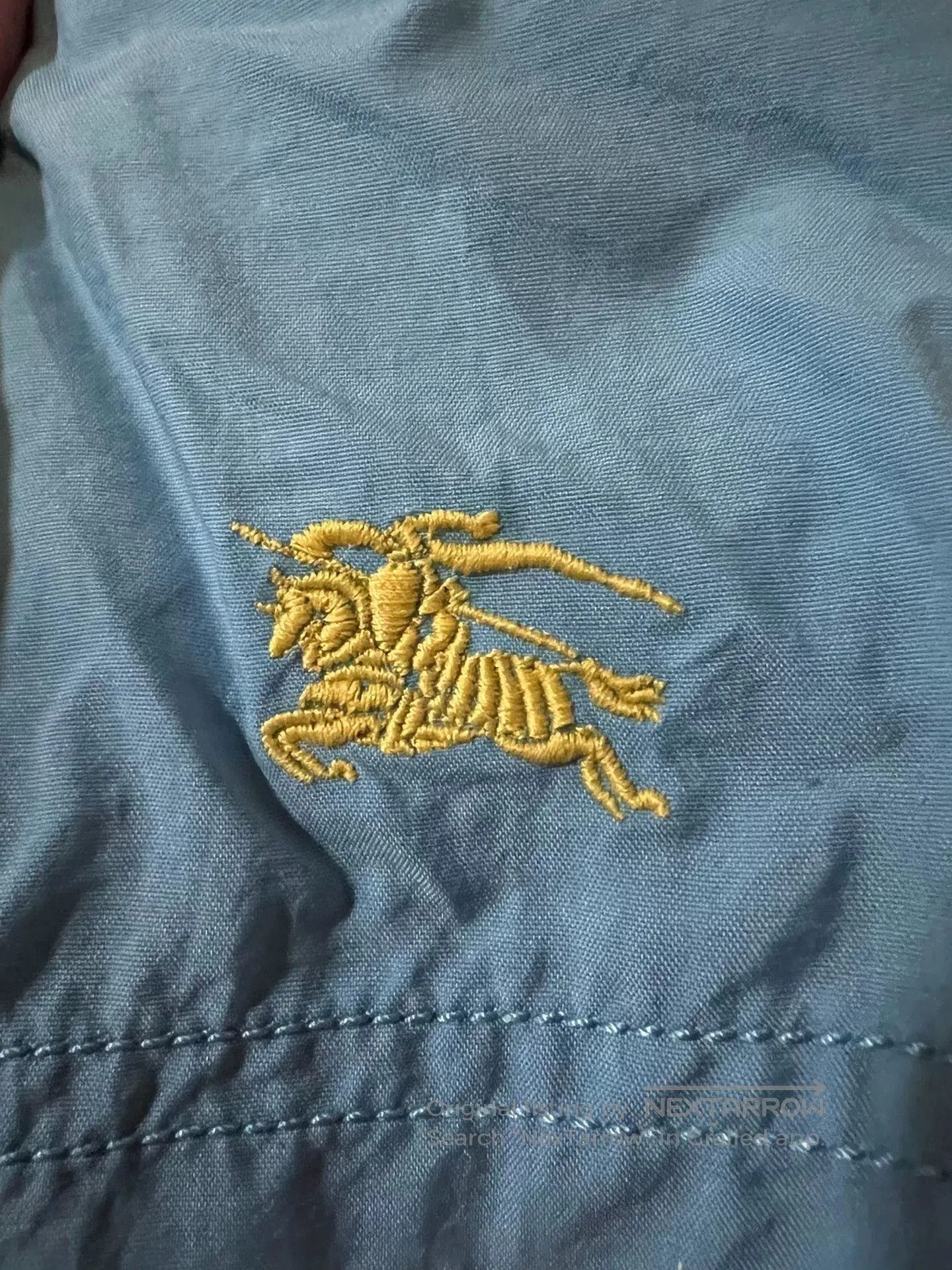 Burberry burberry embroidered beach shorts in lake blue. Size US 34 / EU 50 - 2 Thumbnail