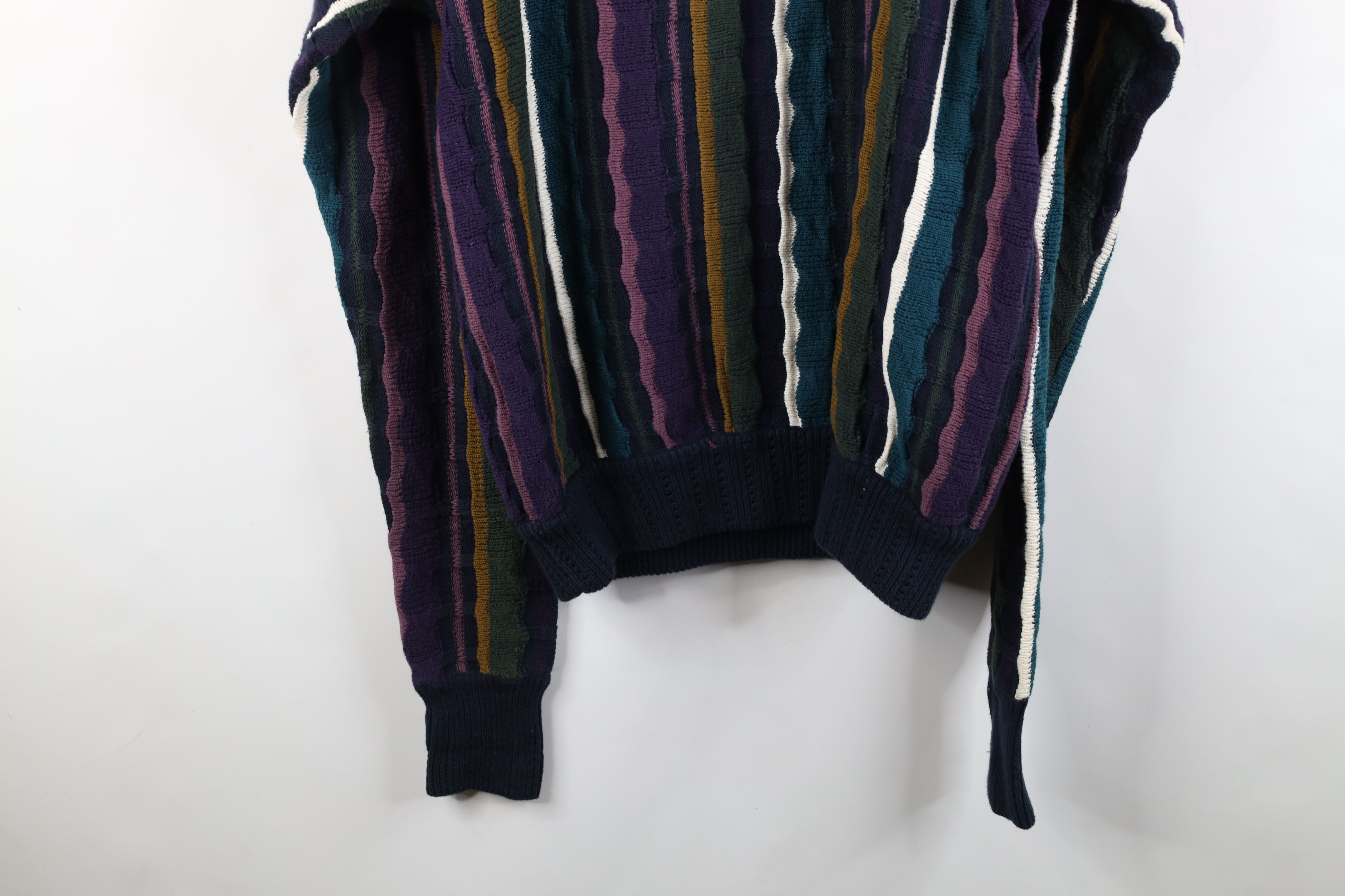 Vintage Vintage 90s Coogi Style Rainbow Striped Knit Sweater Size US L / EU 52-54 / 3 - 9 Thumbnail