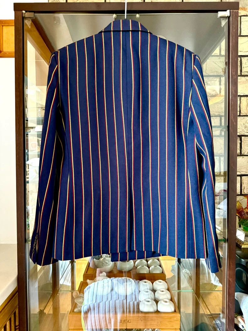 Saint Laurent Paris Saint Laurent Paris 20 FW runway dark blue striped double- Size US M / EU 48-50 / 2 - 4 Thumbnail