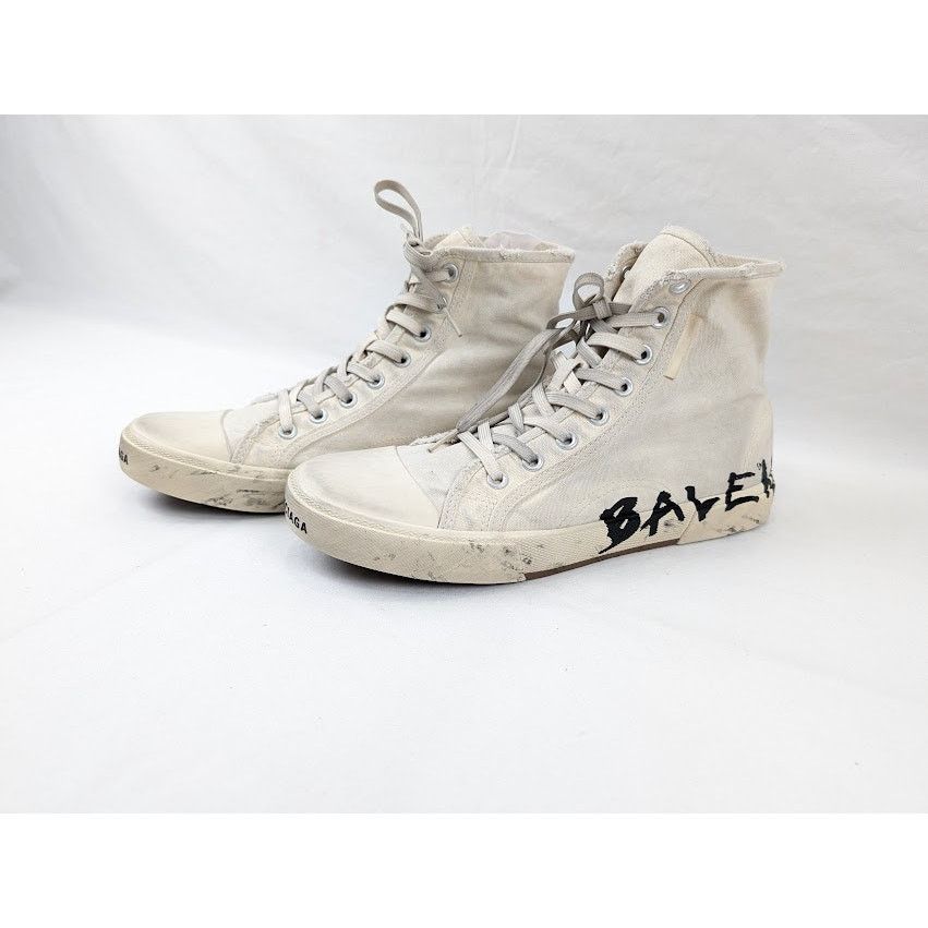 Balenciaga o1rshd1 Paris High-Top Sneakers in Black/White Size US 10 / EU 43 - 16 Thumbnail