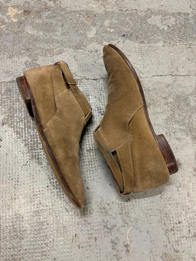 Saint Laurent Paris AW2013 Saint Laurent Jodhpur Beige Suede Leather Boots Size US 10 / EU 43 - 6 Thumbnail