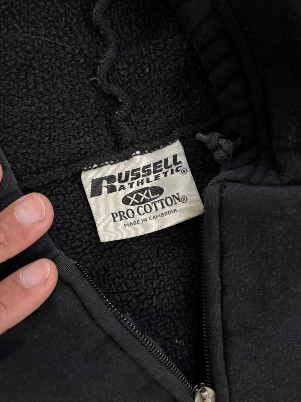 Russell Athletic × Vintage Black Zip up Blank Russell athletic crewneck sweatshirt Size US XL / EU 56 / 4 - 6 Thumbnail