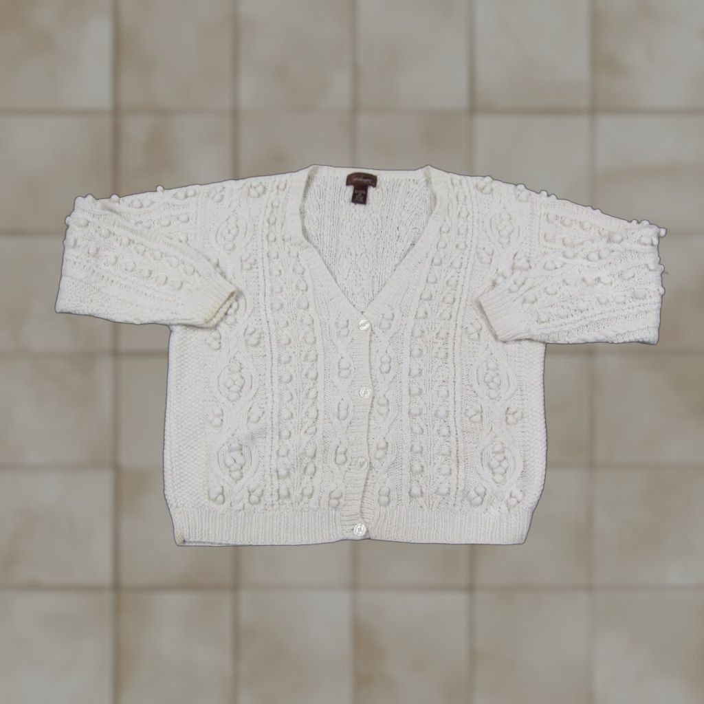 Worthington VINTAGE Worthington Cardigan Womens M Ivory Cotton Ramie Knit 90s Slim Fit Casual Sweater Dress? Size M / US 6-8 / IT 42-44 - 1 Thumbnail