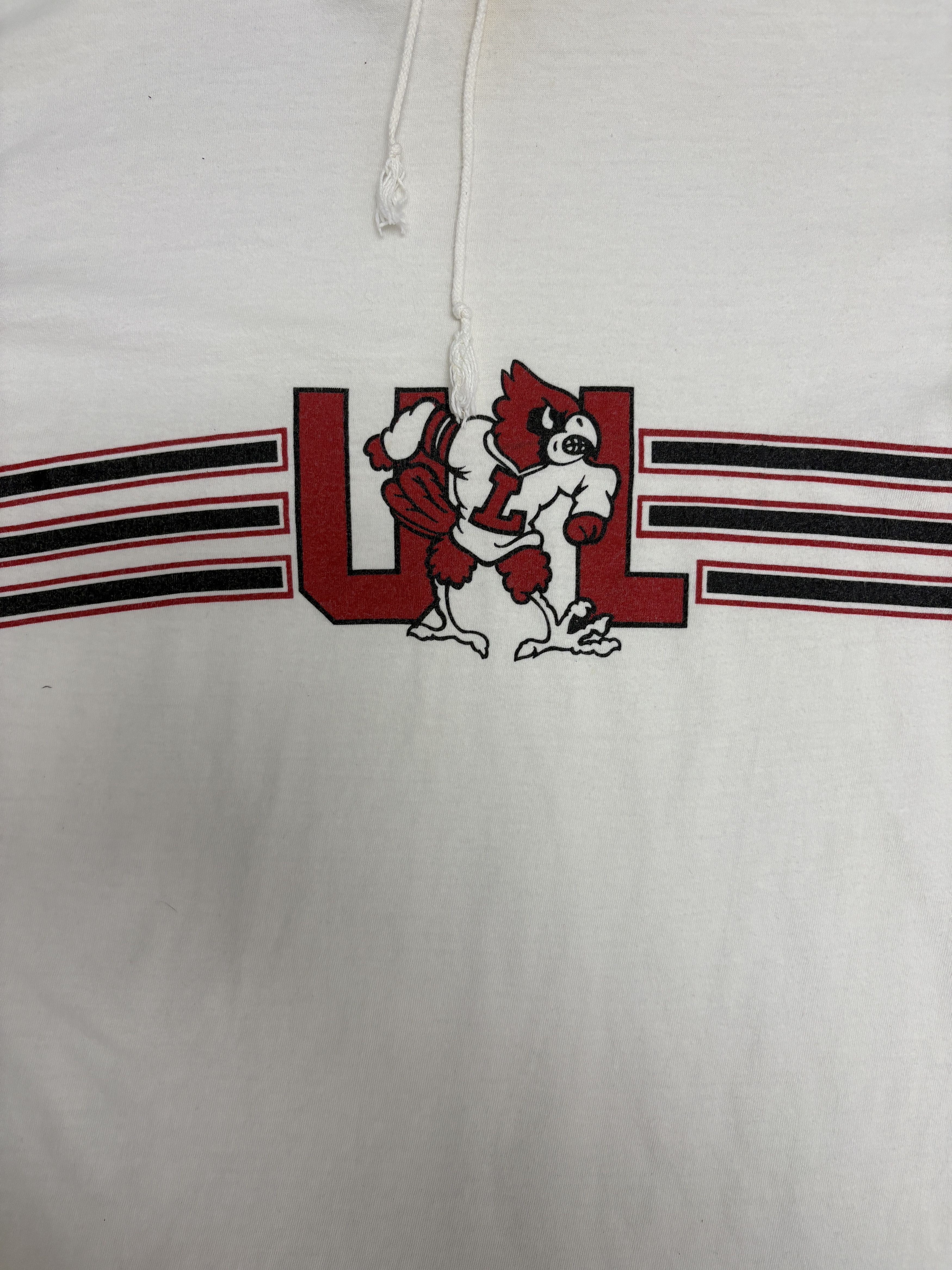 Vintage Louisville Cardinals Vintage Thin White Hoodie Sweatshirt Size US L / EU 52-54 / 3 - 2 Thumbnail